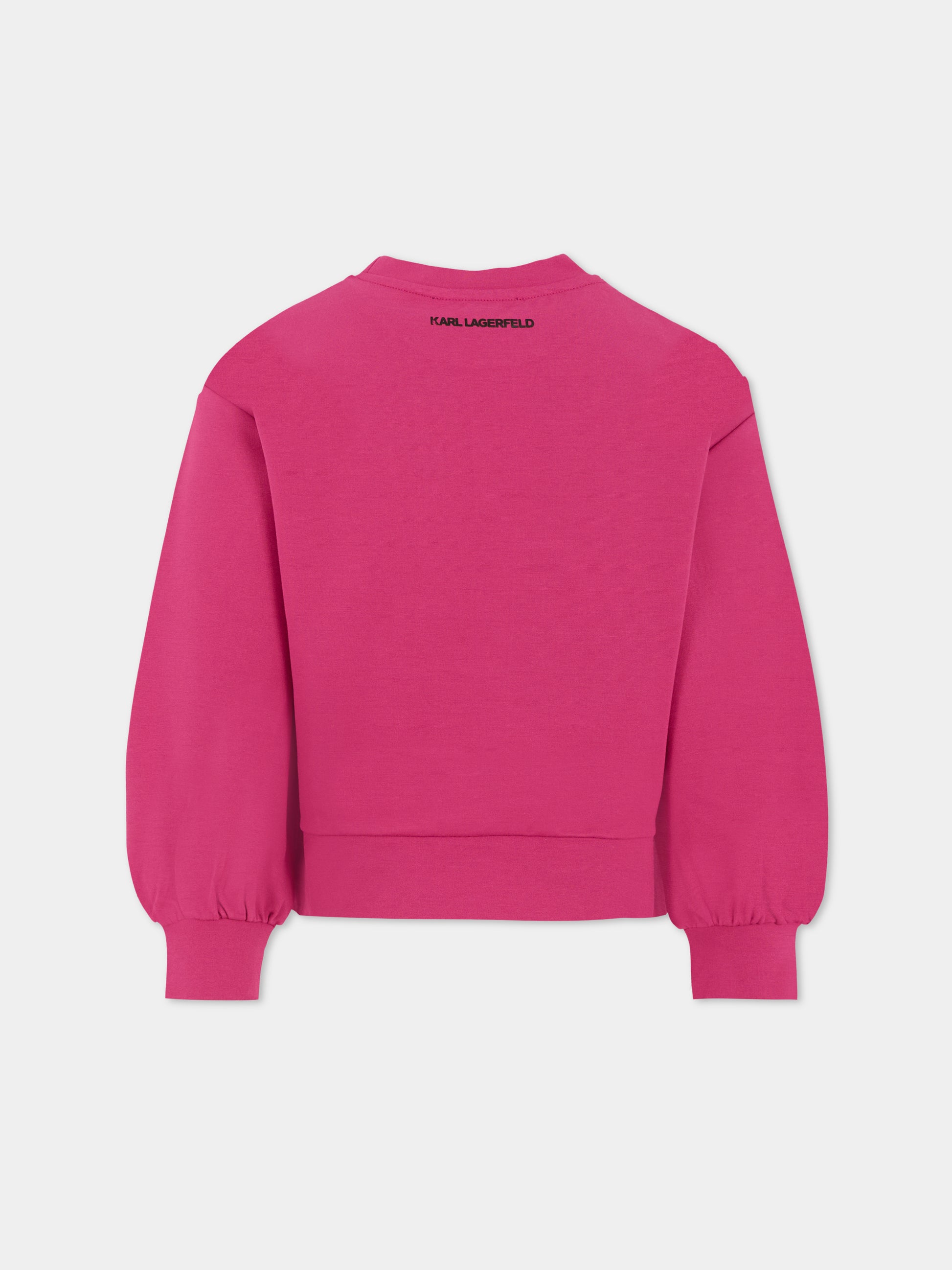 Felpa viola per bambina con logo,Karl Lagerfeld Kids,Z30613 469