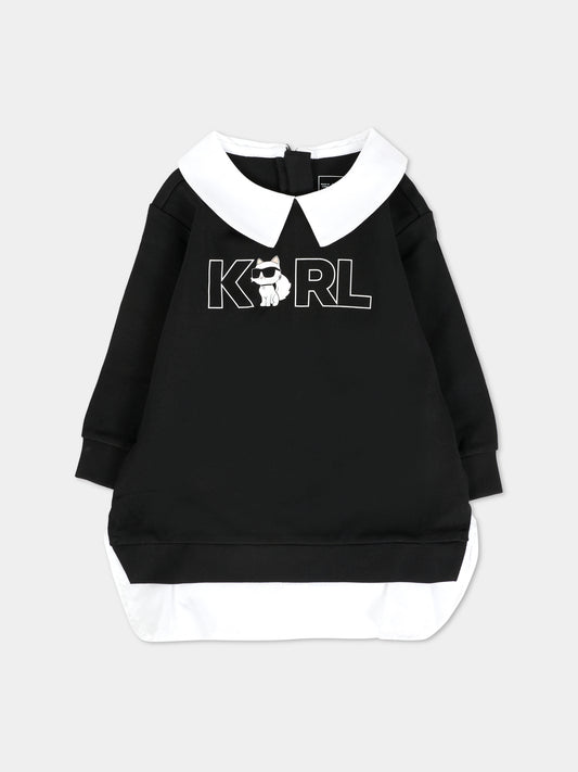 Vestito nero per neonata con Choupette,Karl Lagerfeld Kids,Z30653 M41