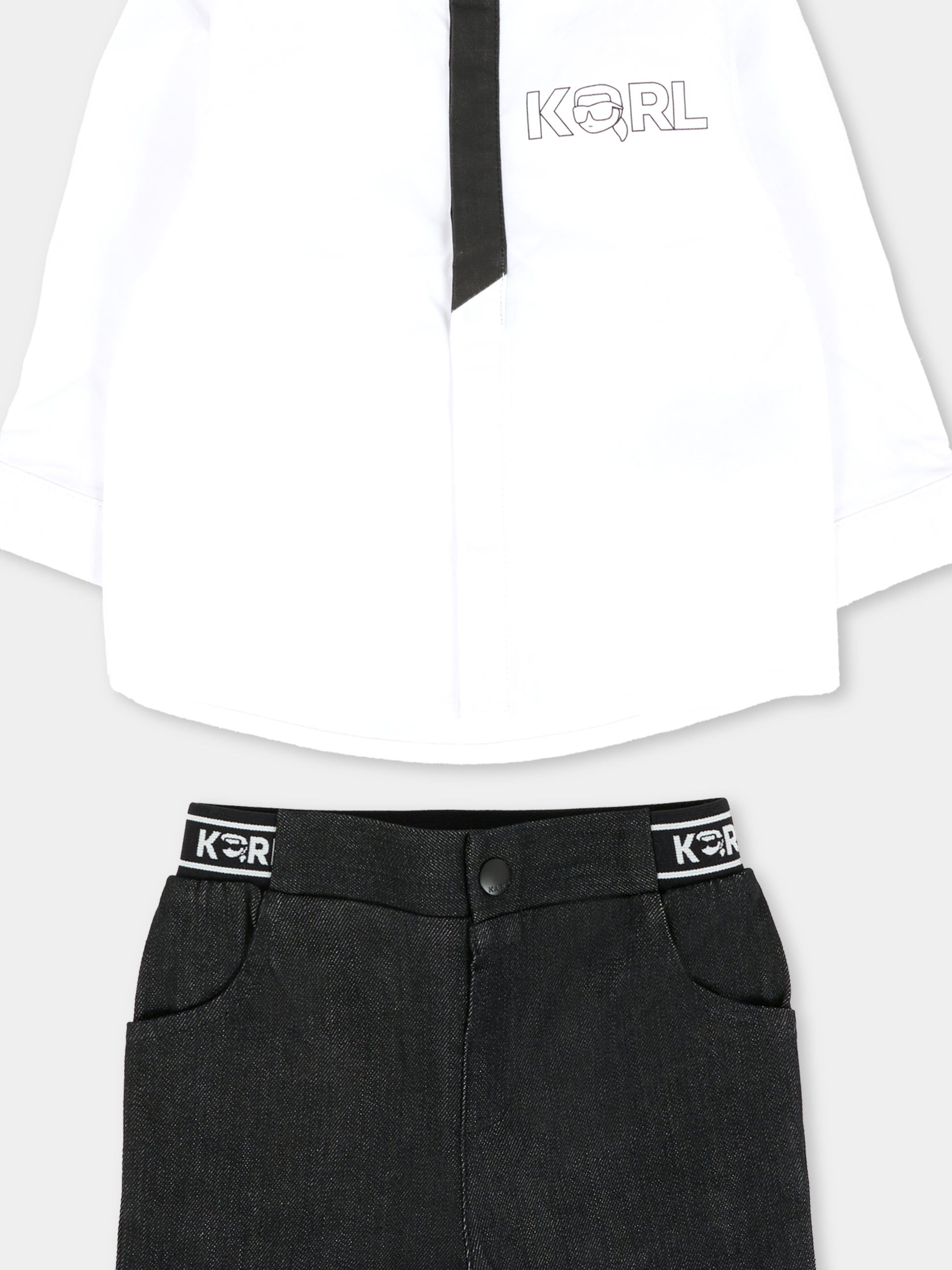 Completo bianco per neonato con logo,Karl Lagerfeld Kids,Z30660 N50