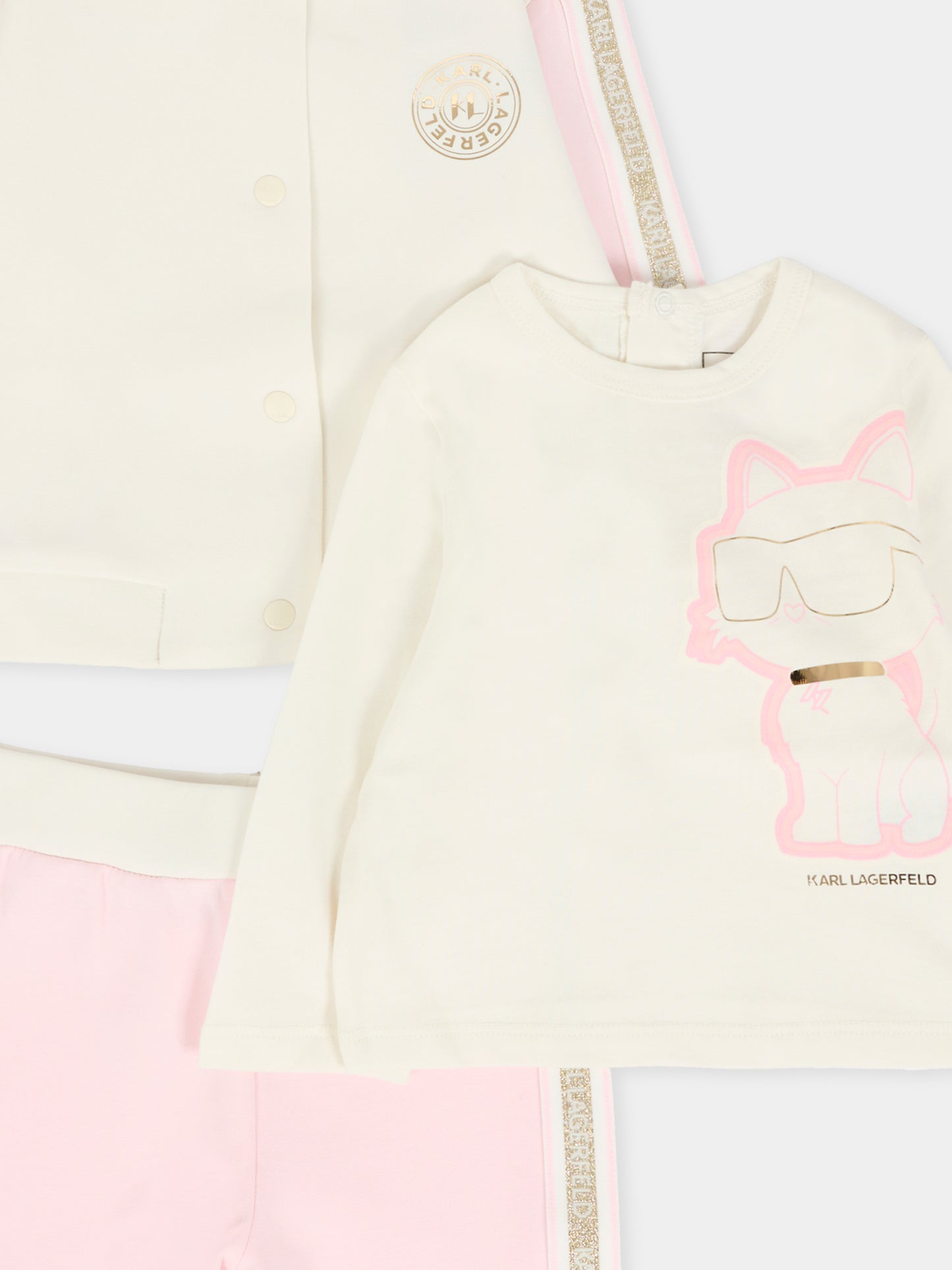 Completo rosa per neonata con Choupette,Karl Lagerfeld Kids,Z30670 N74