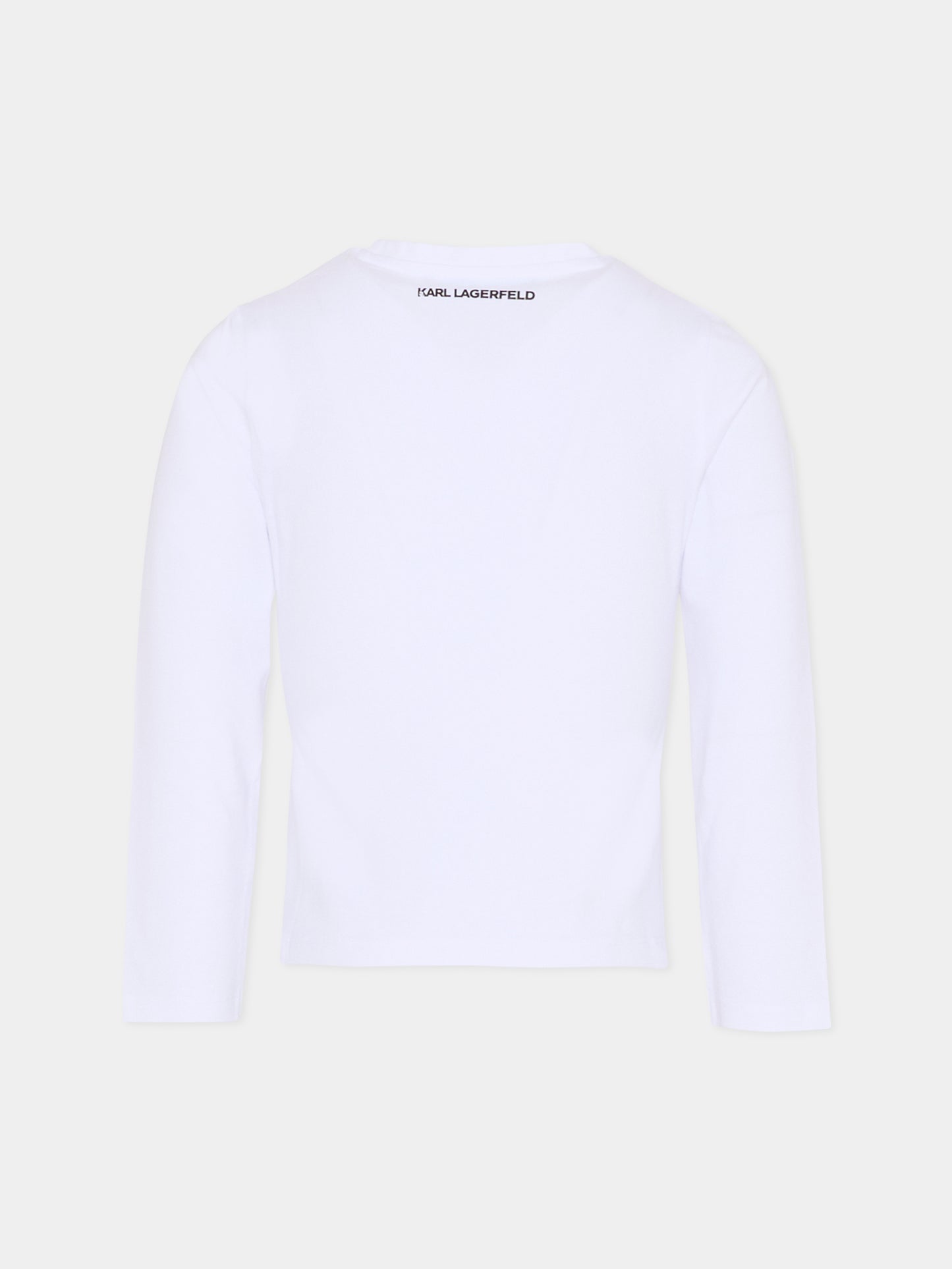 T-shirt bianca per bambina con Choupette,Karl Lagerfeld Kids,Z30938 10P