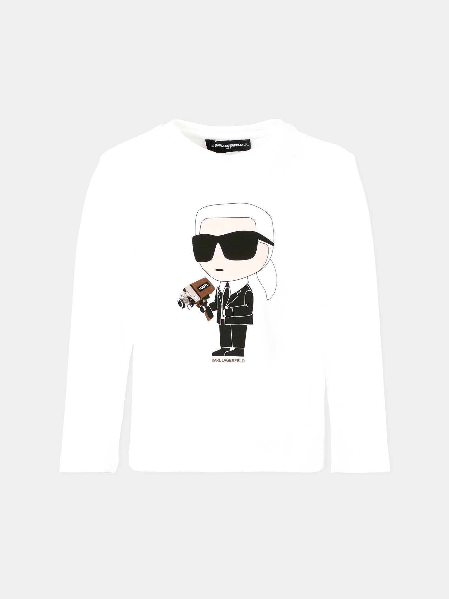 T-shirt bianca per bambini con Karl Lagerfeld,Karl Lagerfeld Kids,Z30953 10P