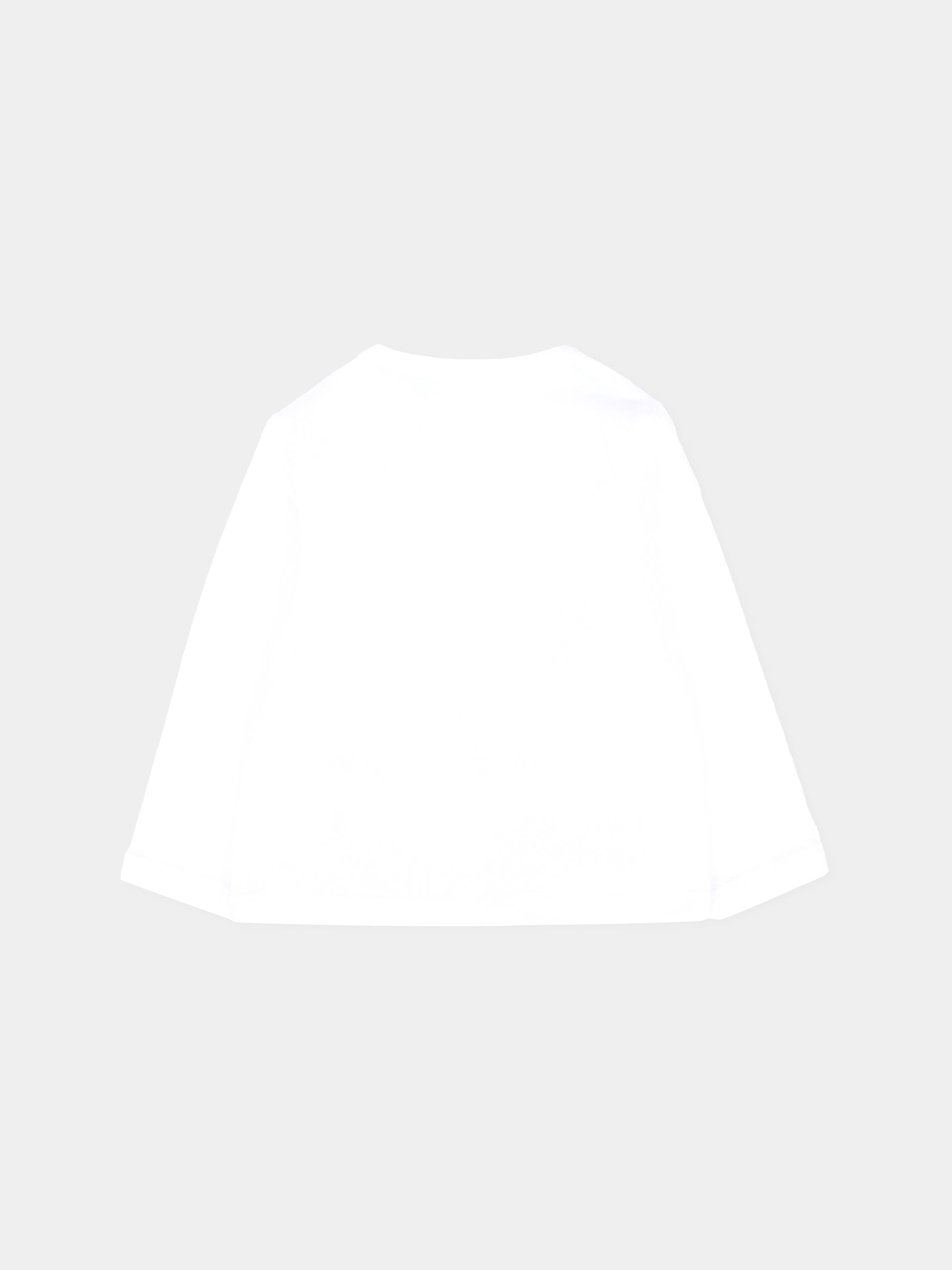 T-shirt bianca per neonata con Choupette e logo,Karl Lagerfeld Kids,Z30962 10P