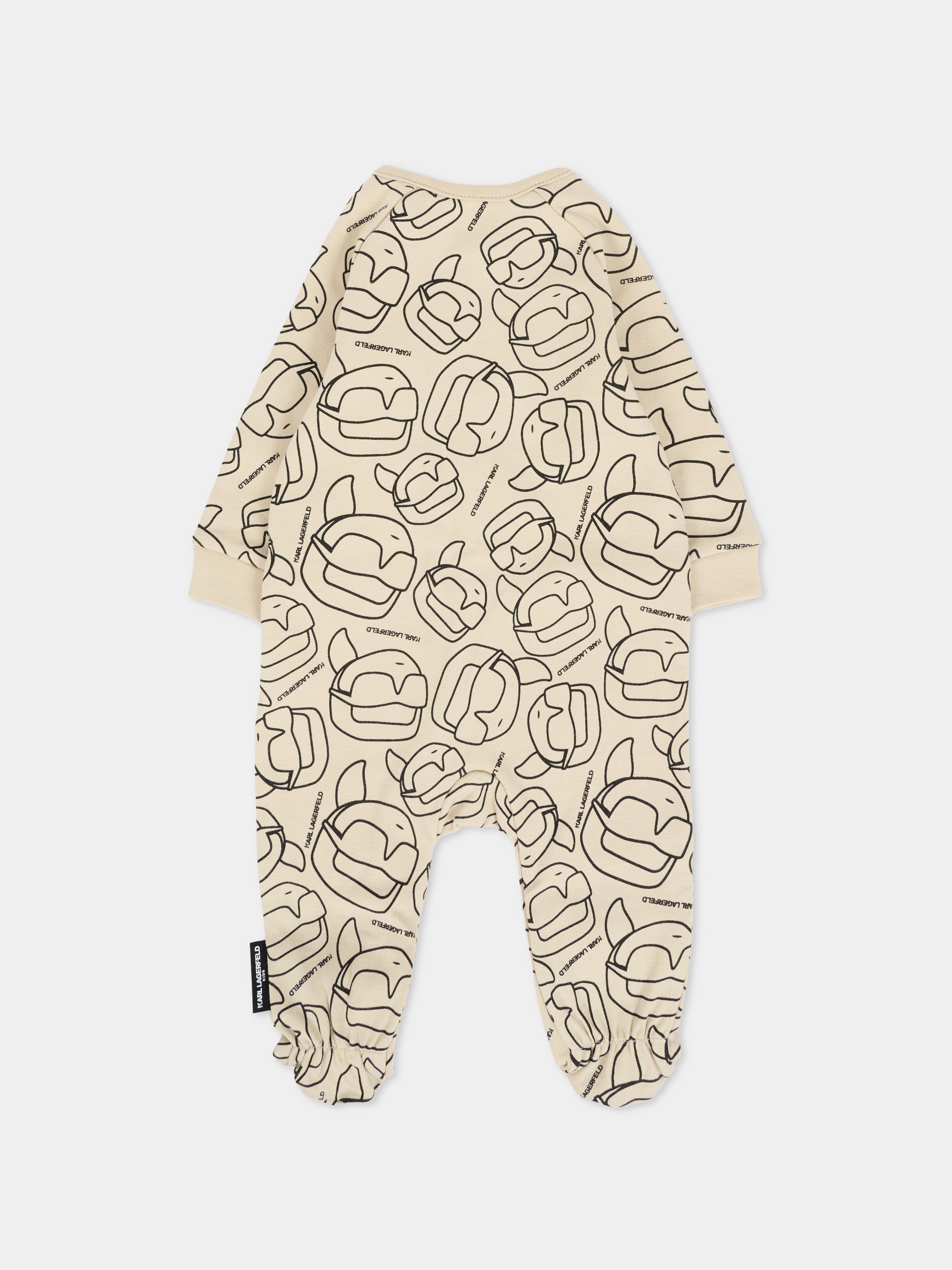 Set tutina beige per neonato con Karl Lagerfeld e logo,Karl Lagerfeld Kids,Z30974 211