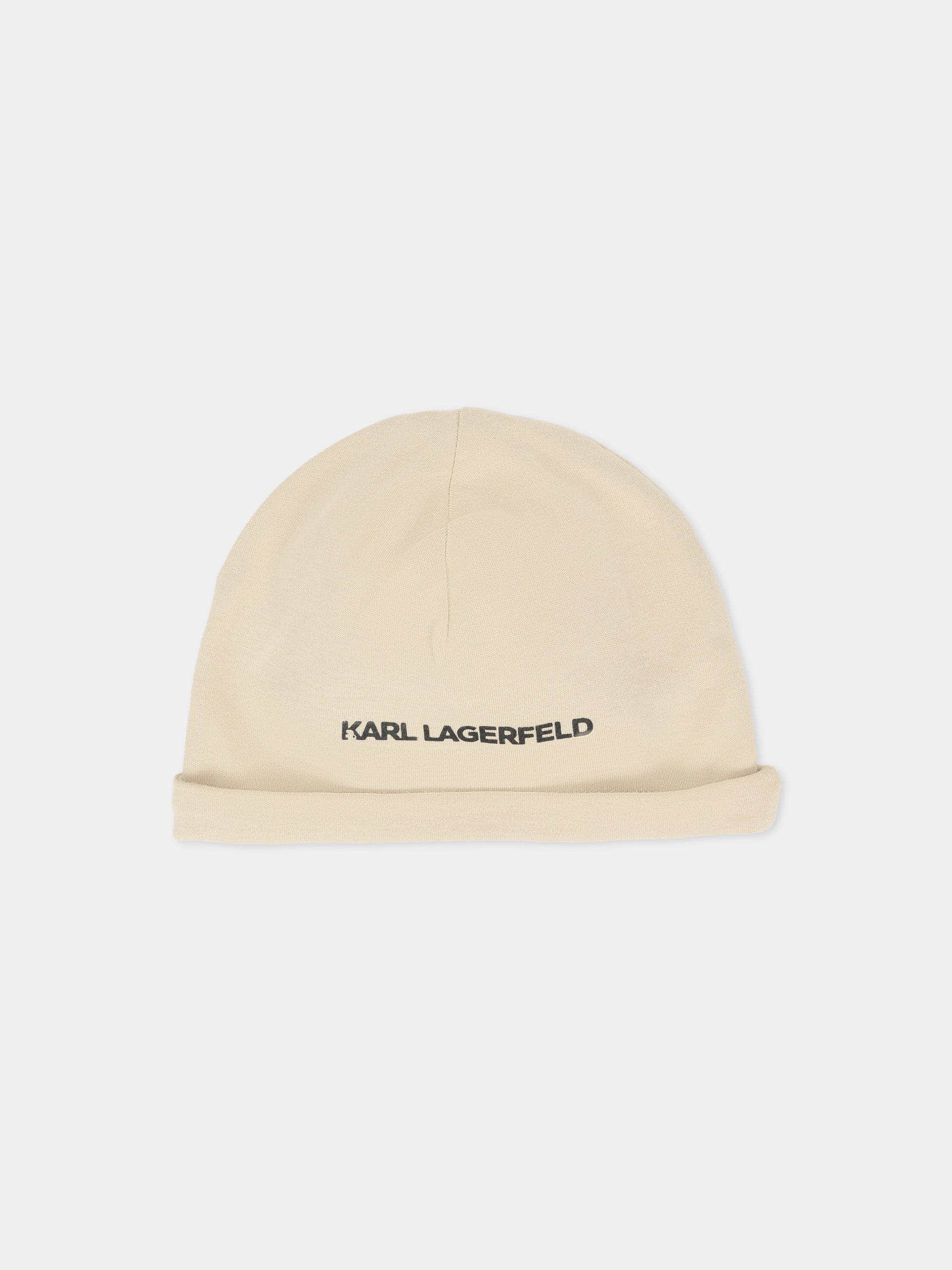Set tutina beige per neonato con Karl Lagerfeld e logo,Karl Lagerfeld Kids,Z30974 211