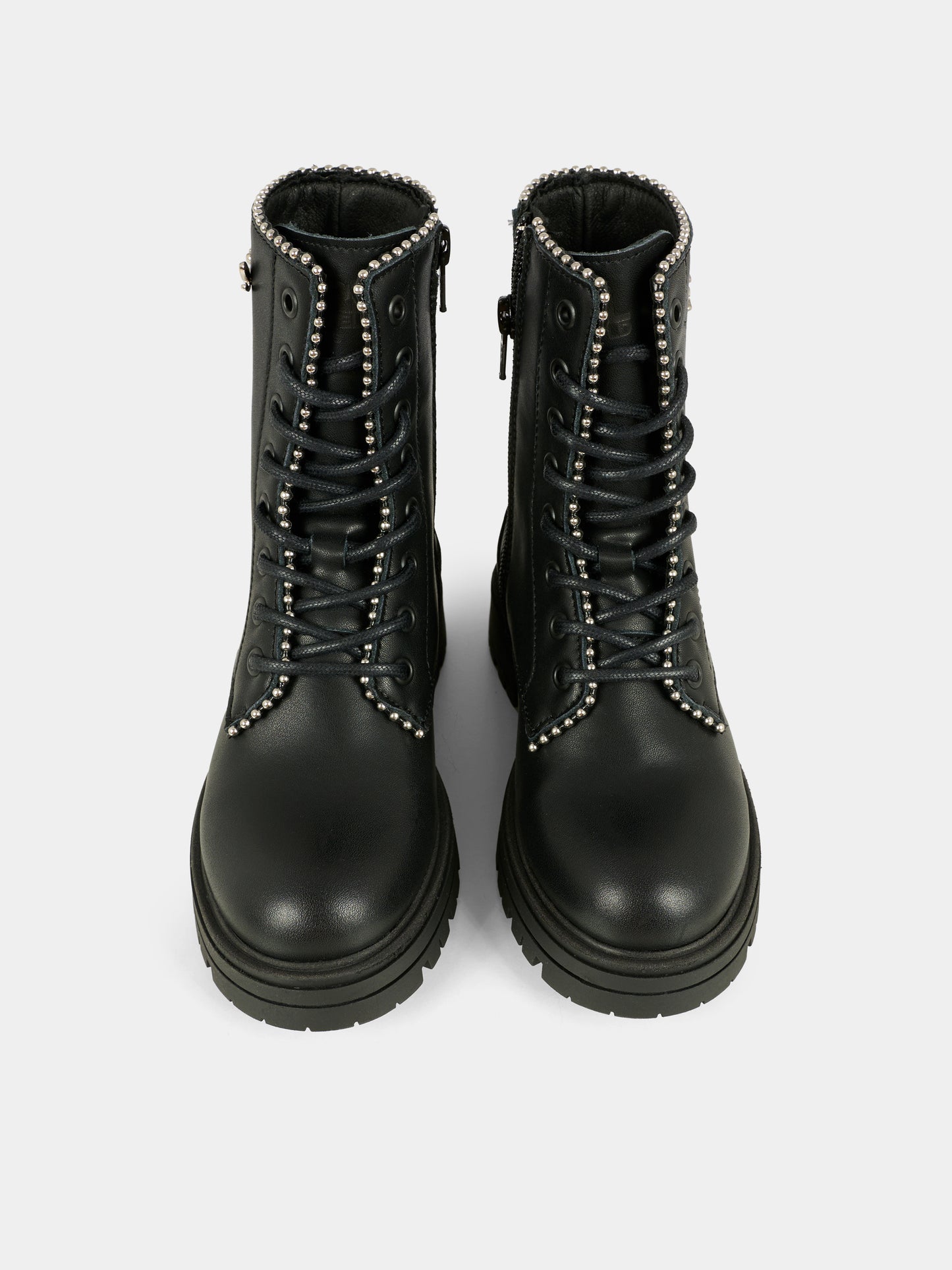 Anfibi neri per bambina con logo,Karl Lagerfeld Kids,Z30983 09B