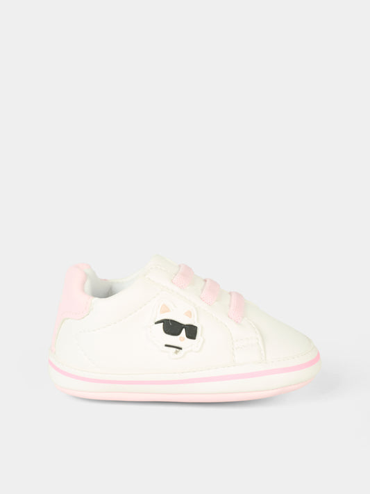 Sneakers bianche per neonata con Choupette,Karl Lagerfeld Kids,Z30993 10P