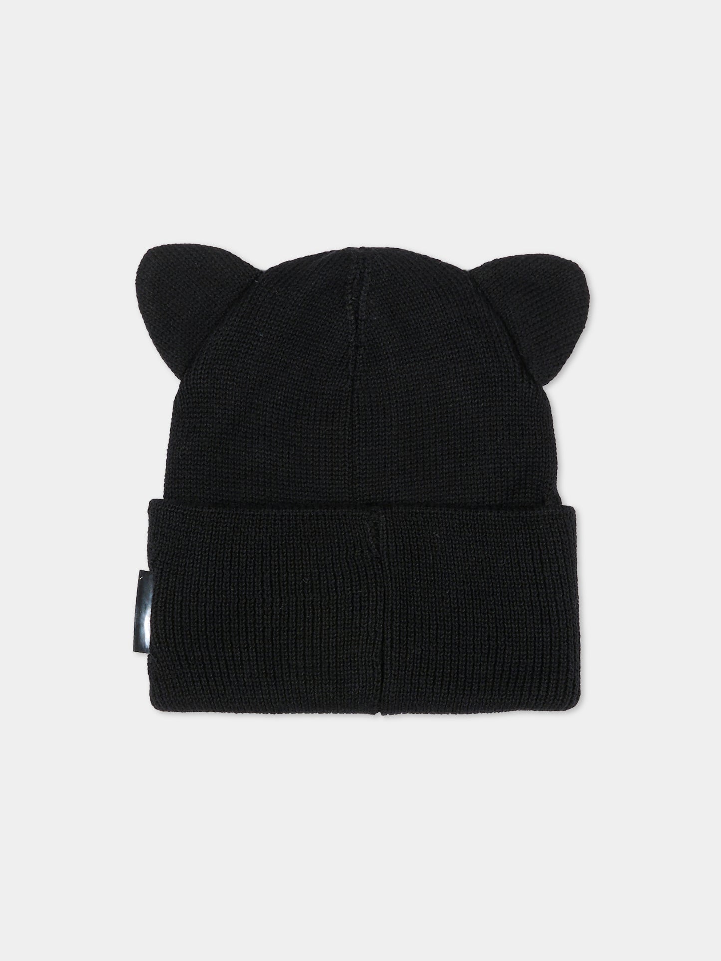 Berretto nero per bambina con Choupette e Karl Lagerfeld,Karl Lagerfeld Kids,Z31012 09B