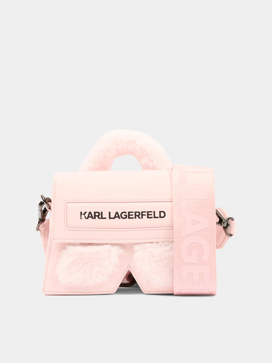 Borsa IKON K rosa per bambina con logo,Karl Lagerfeld Kids,Z31015 47P