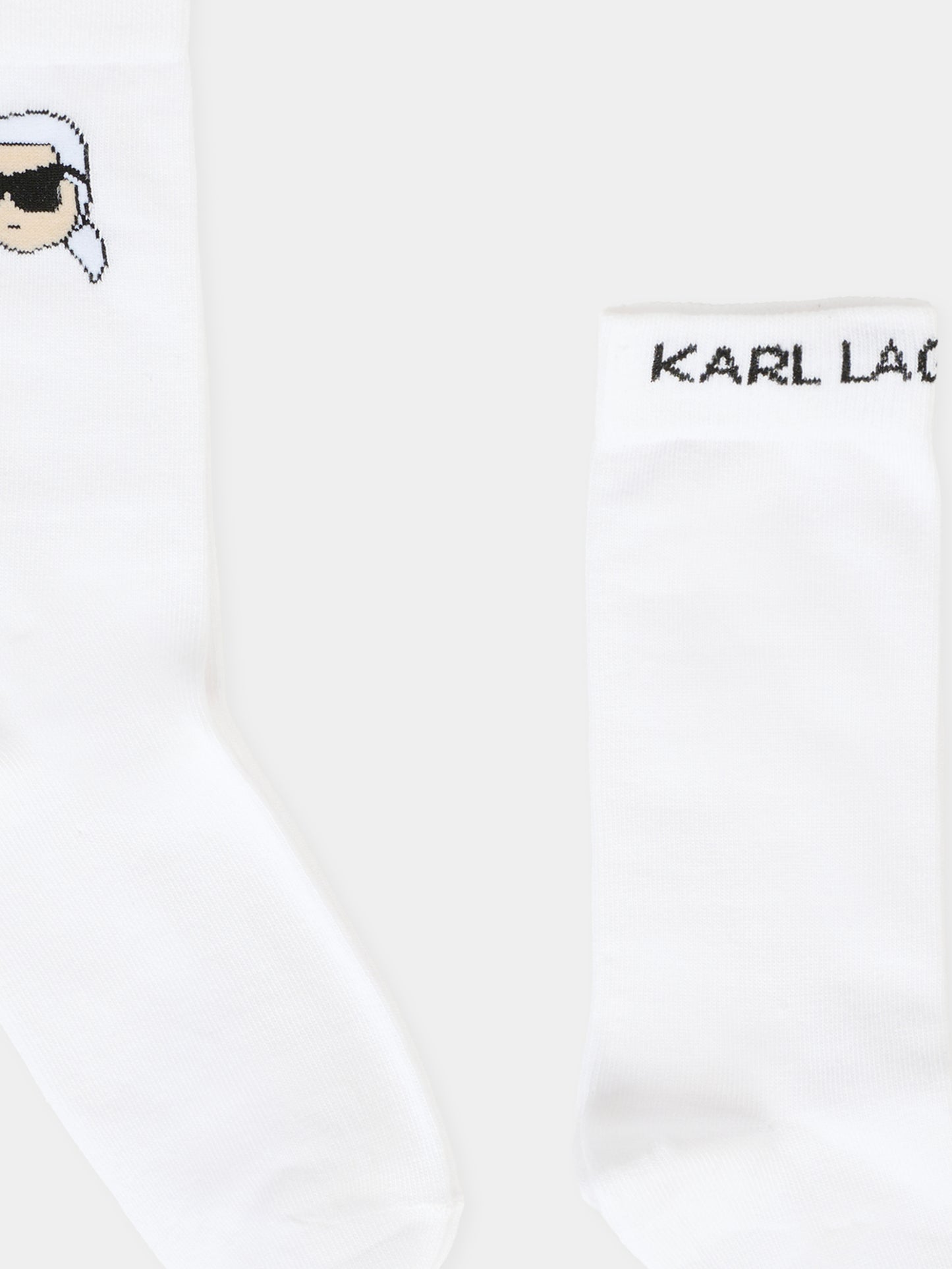 Set calze bianche per bambini con Karl Lagerfeld e logo nero,Karl Lagerfeld Kids,Z31016 10P