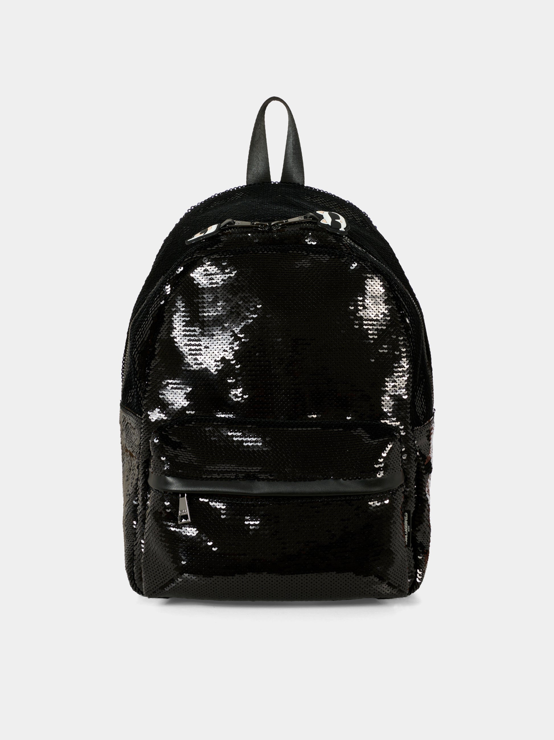 Zaino nero per bambina con paillettes,Karl Lagerfeld Kids,Z31026 09B