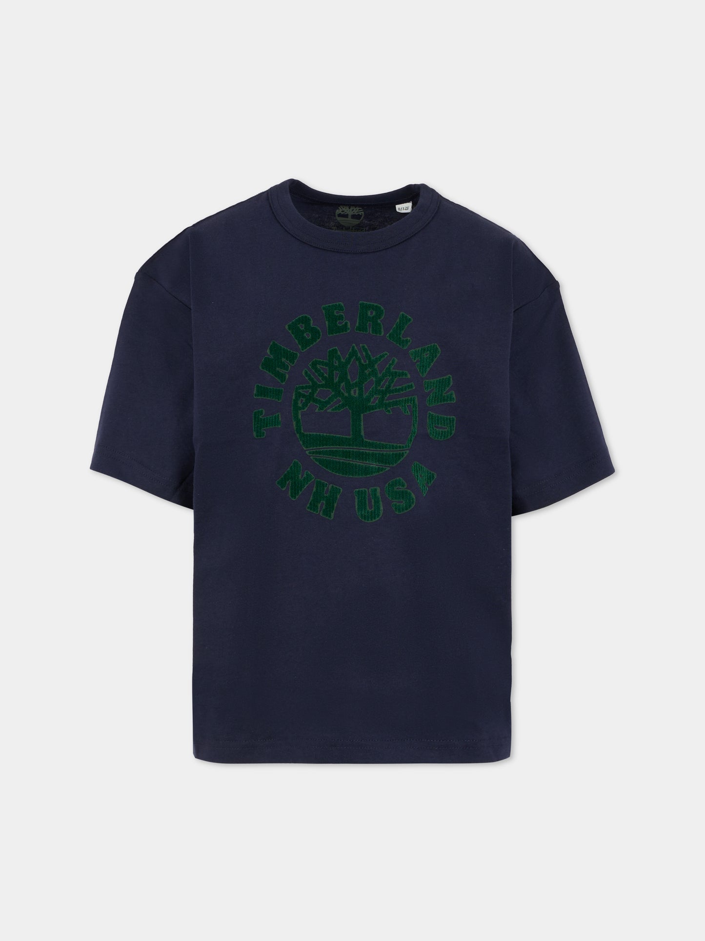 T-shirt blu per bambino con logo,Timberland,T60532 85T
