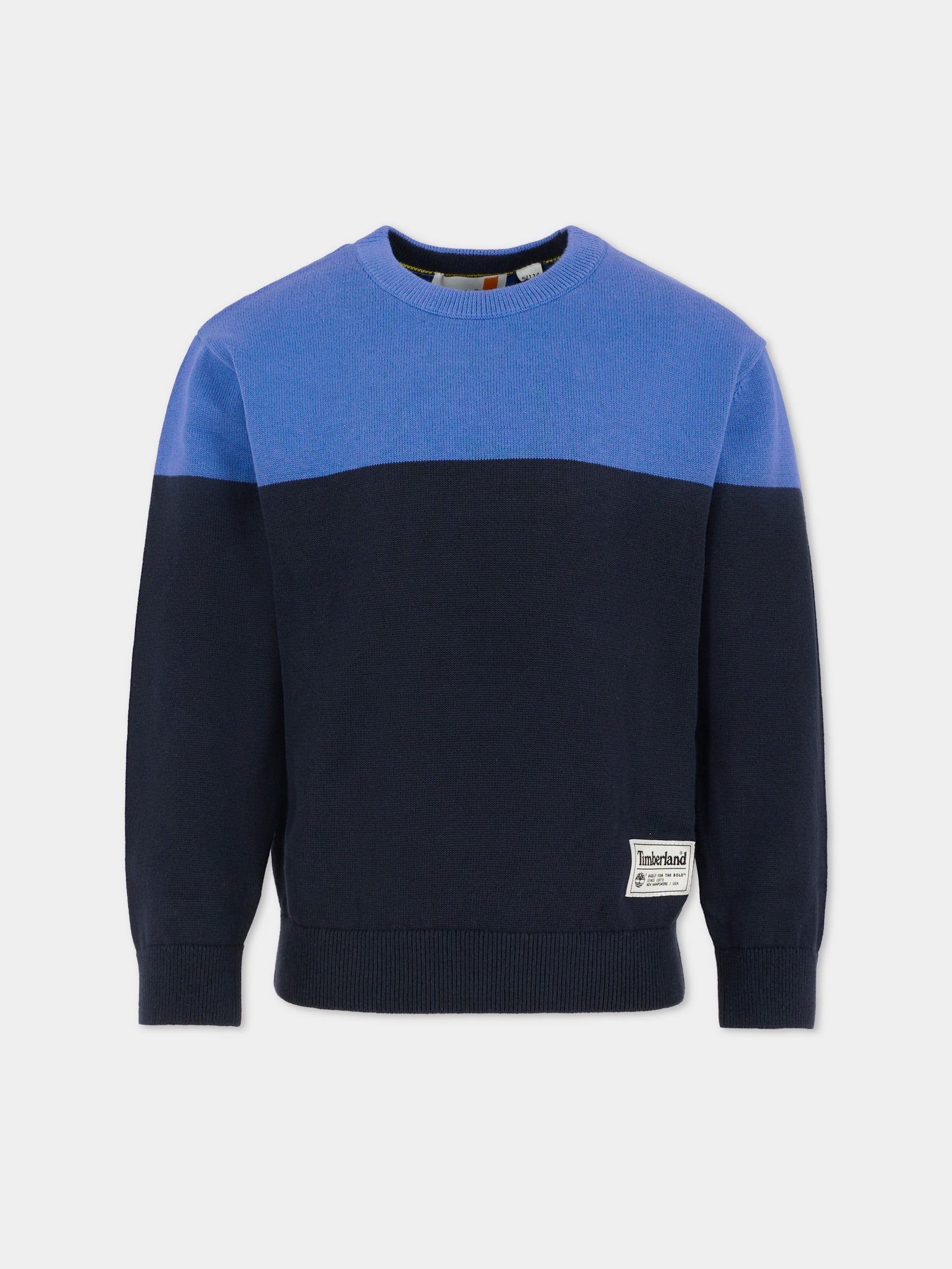 Maglione blu per bambino con patch,Timberland,T60568 85T