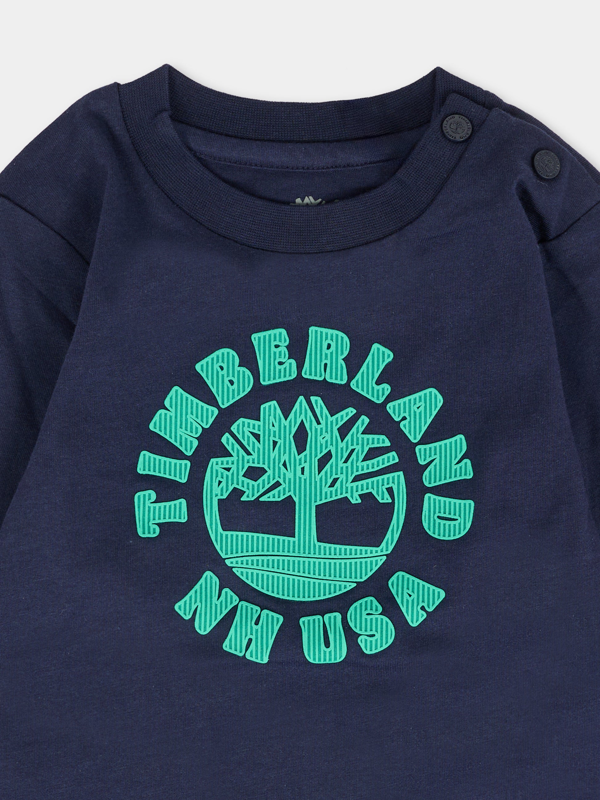 T-shirt blu per neonato con logo,Timberland,T60589 85T