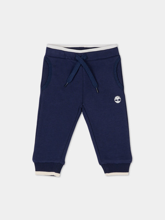 Pantaloni blu per neonato con logo,Timberland,T60591 85T