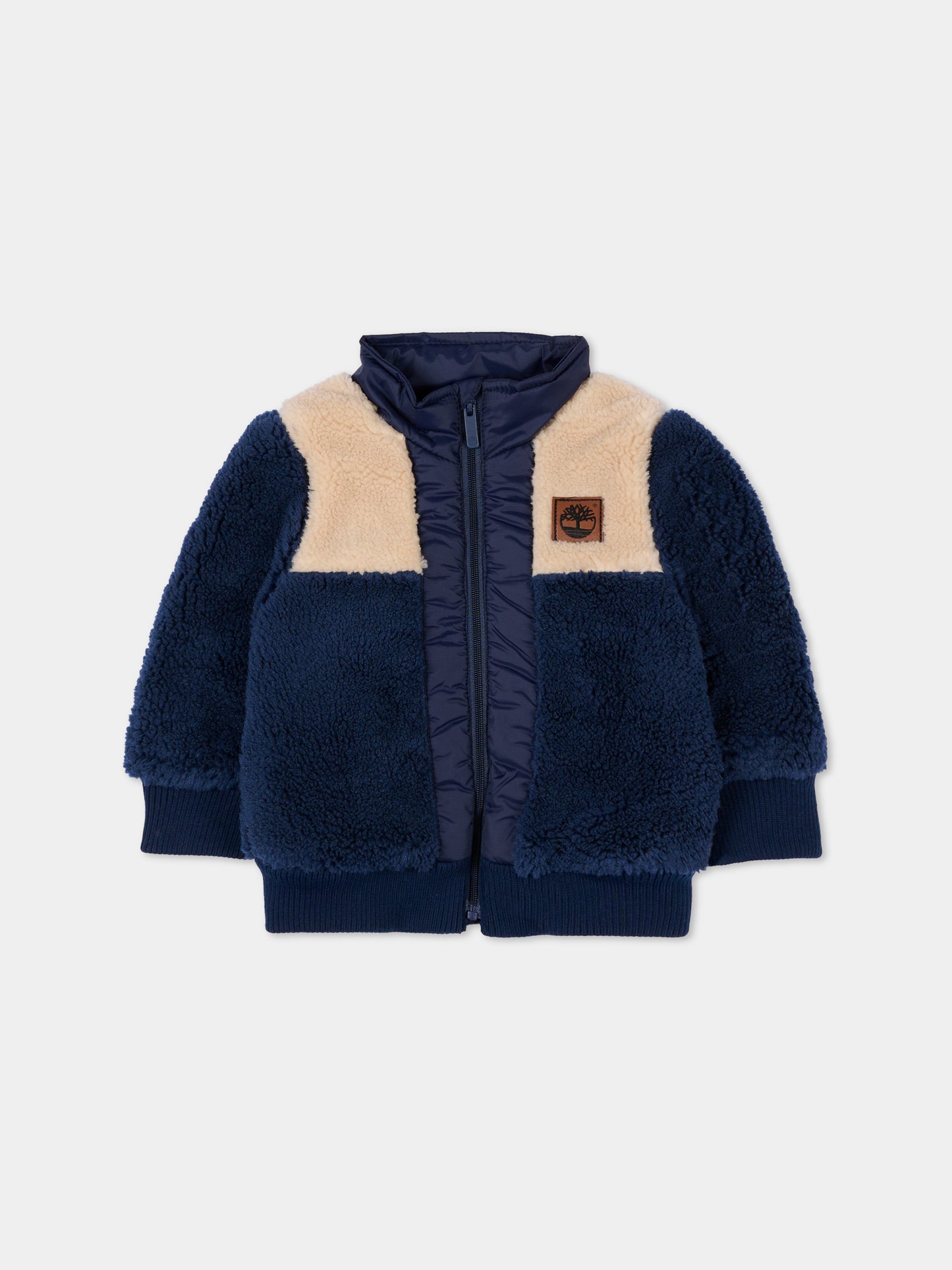 Ecopelliccia blu per neonato con logo,Timberland,T60594 85T