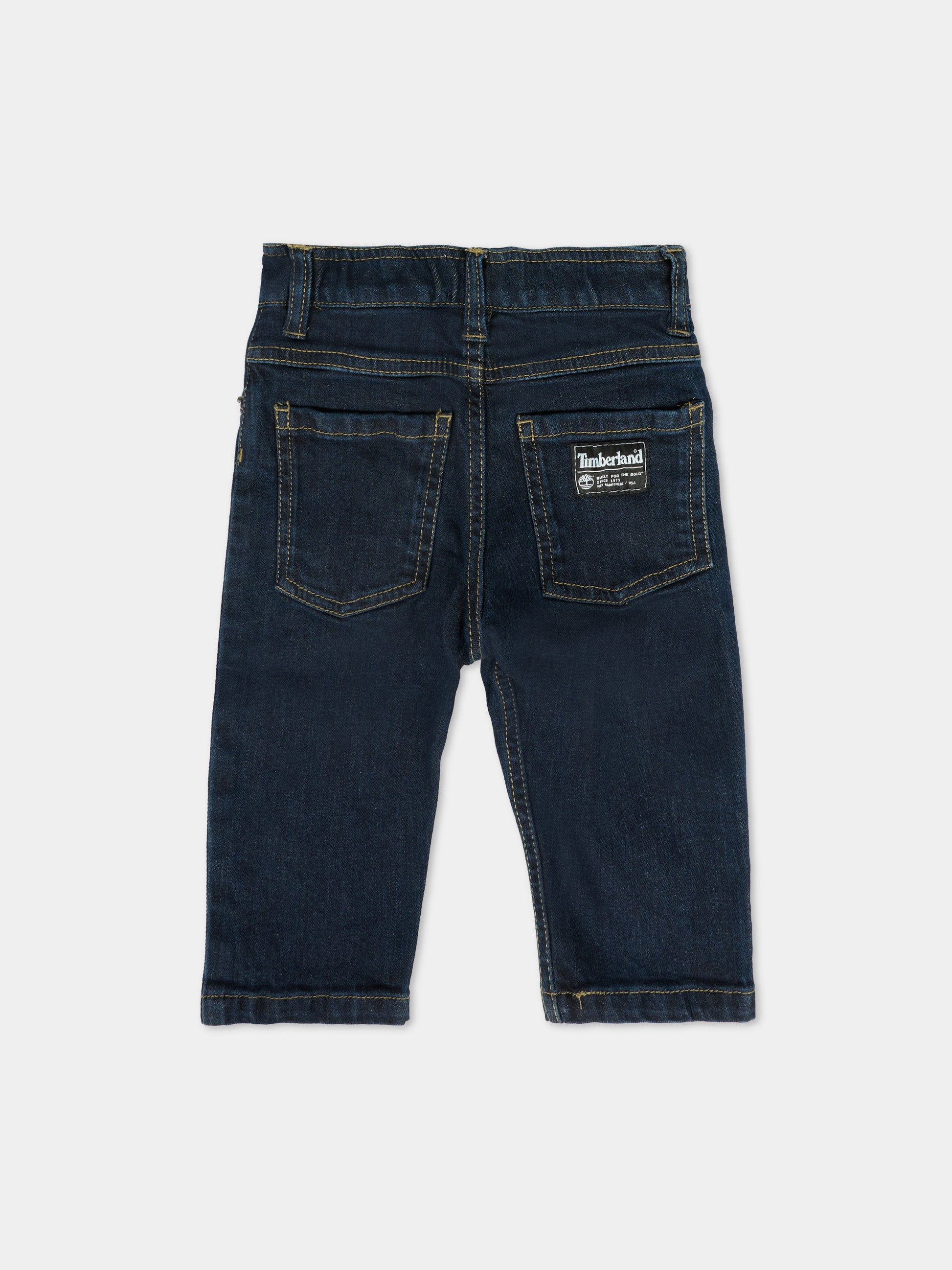Jeans denim per neonato con patch,Timberland,T60595 Z10