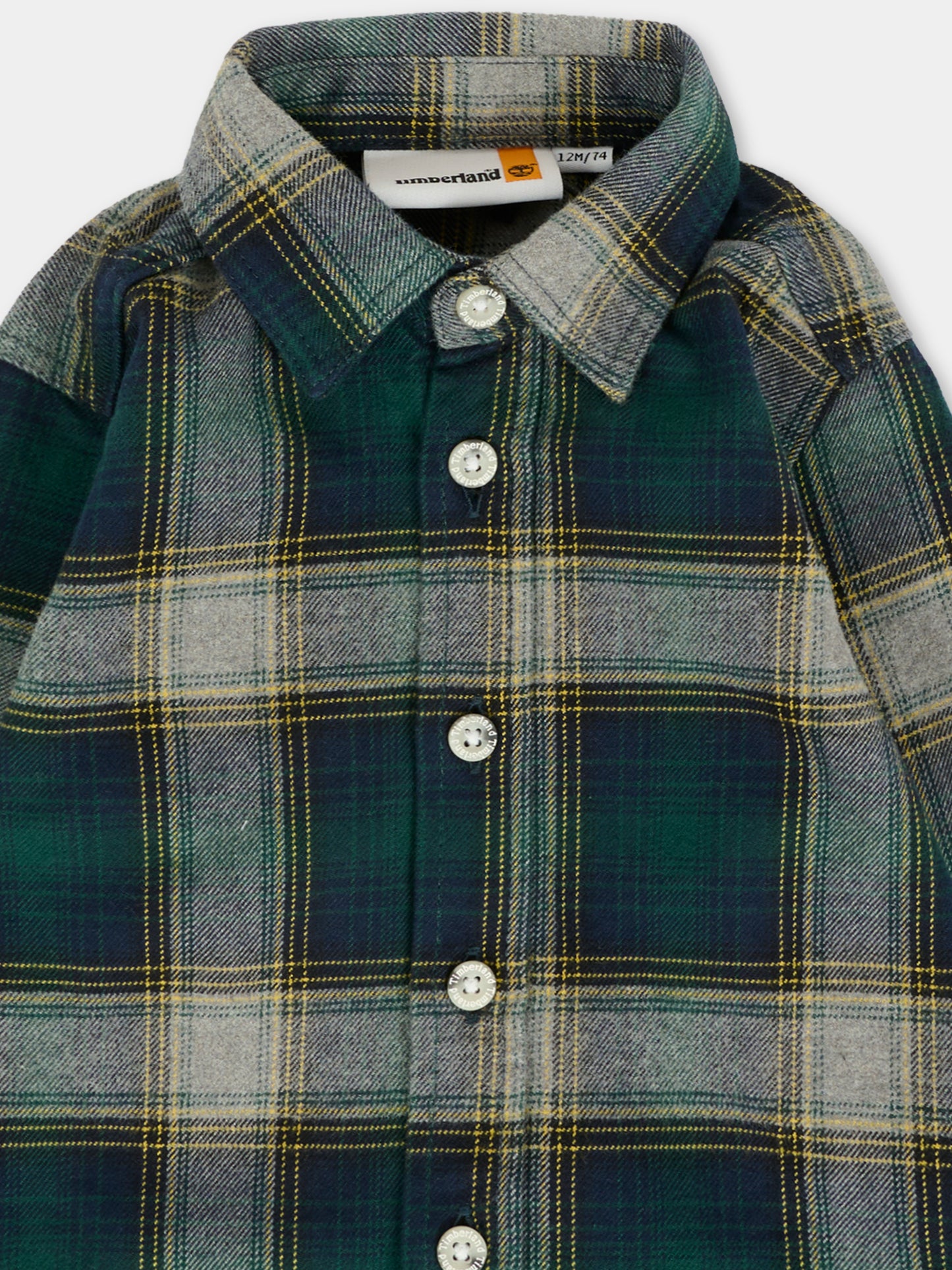 Camicia verde per neonato con patch,Timberland,T60600 672