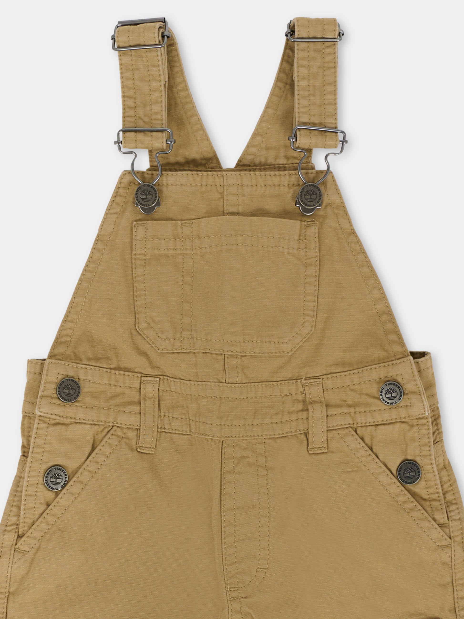 Salopette beige per neonato con logo,Timberland,T60605 659