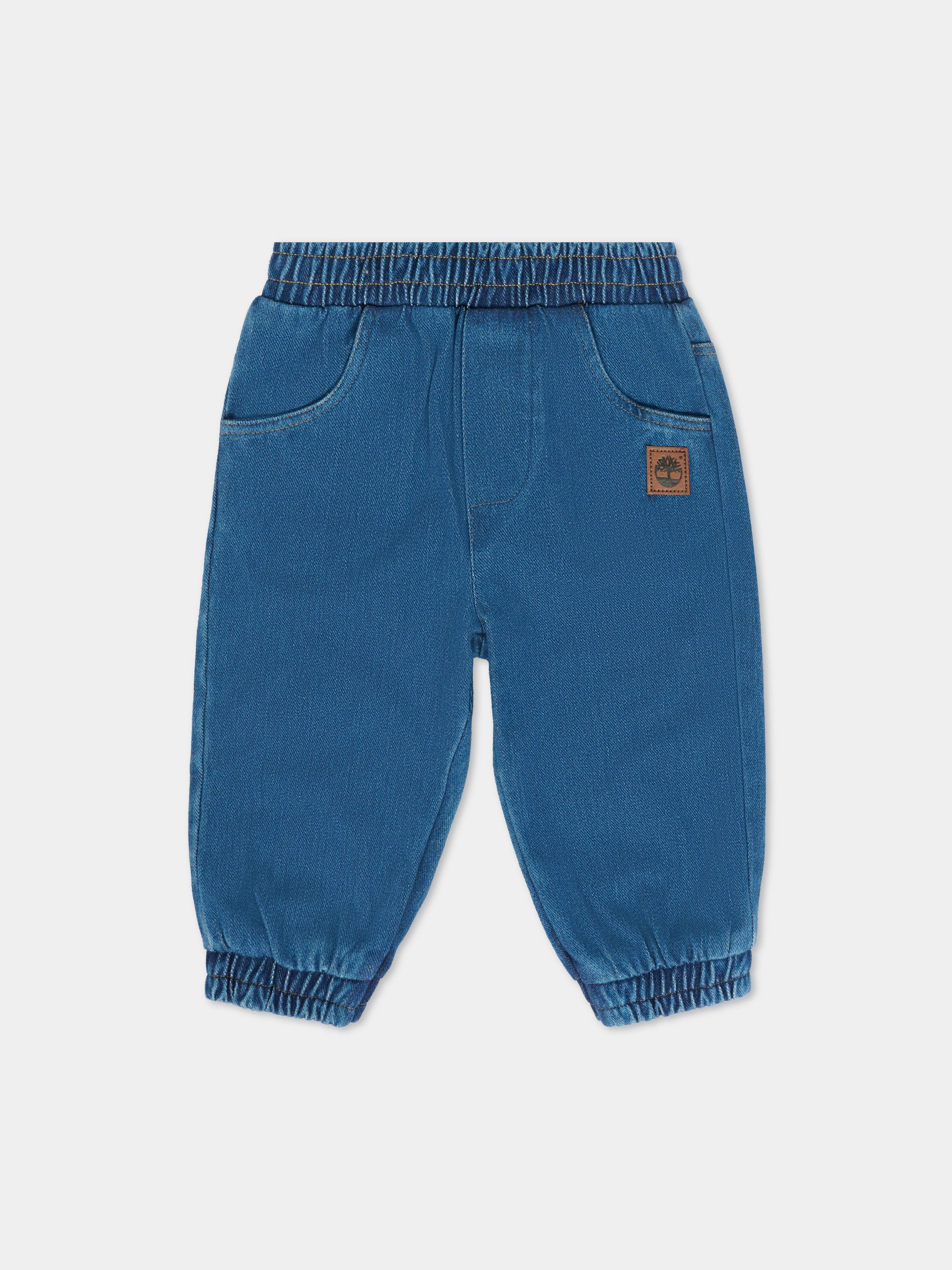 Jeans denim per neonato con patch,Timberland,T60617 Z02