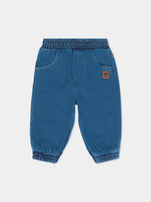 Jeans denim per neonato con patch,Timberland,T60617 Z02