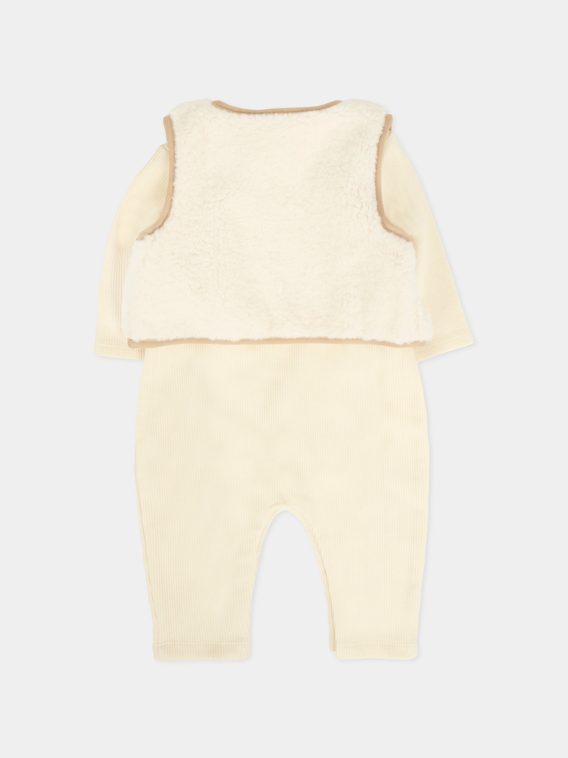 Set tutine avorio per neonato con logo,Timberland,T60624 127