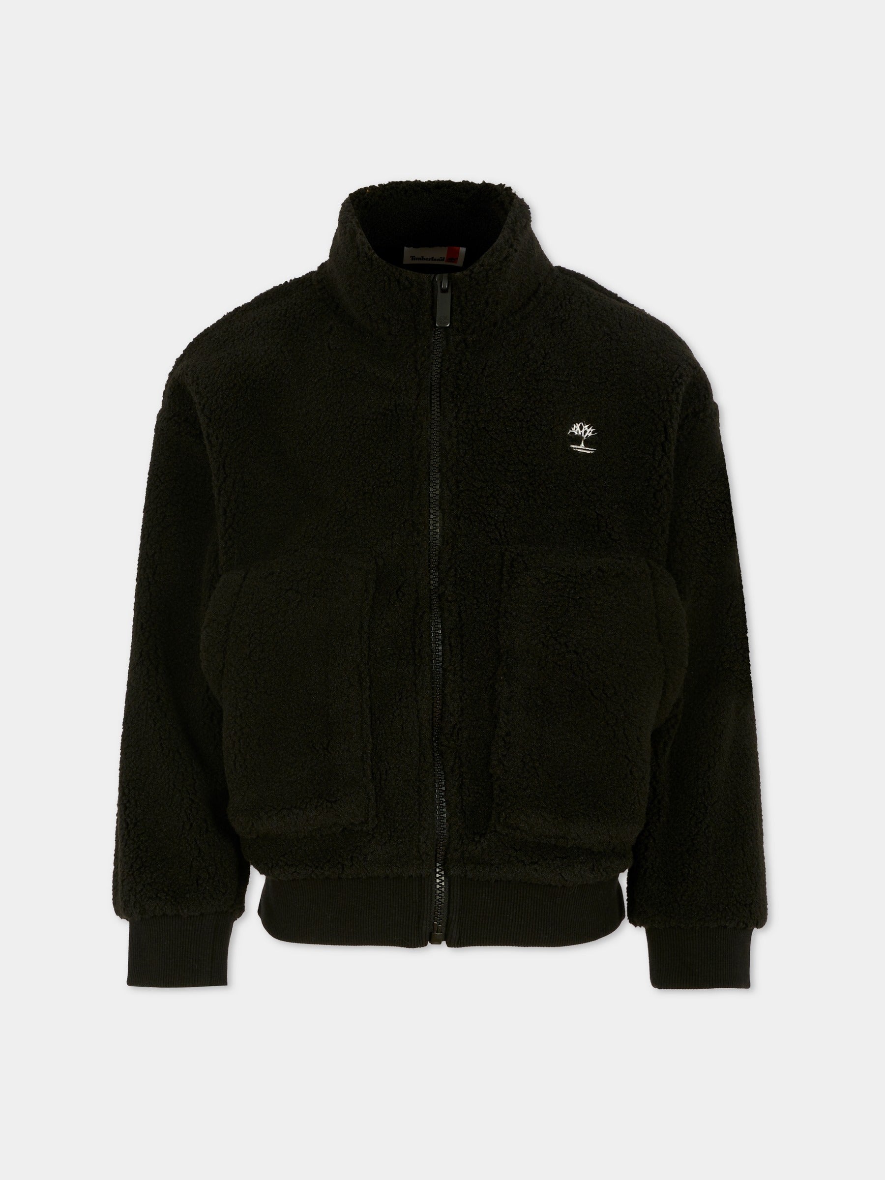 Ecopelliccia nera per bambino con logo,Timberland,T60757 09B