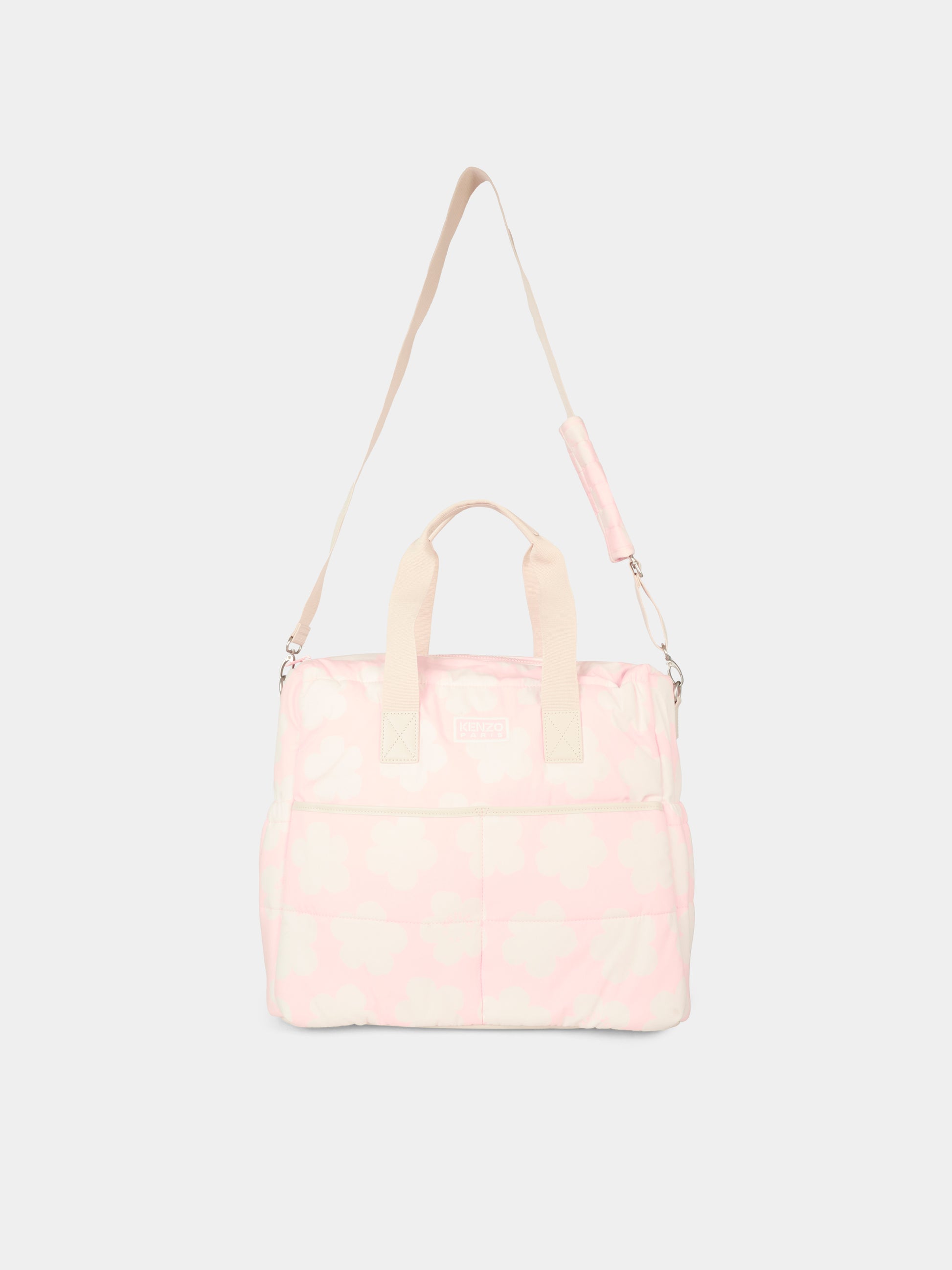 Borsa mamma rosa per neonata con fiori,Kenzo Kids,K61210 46T