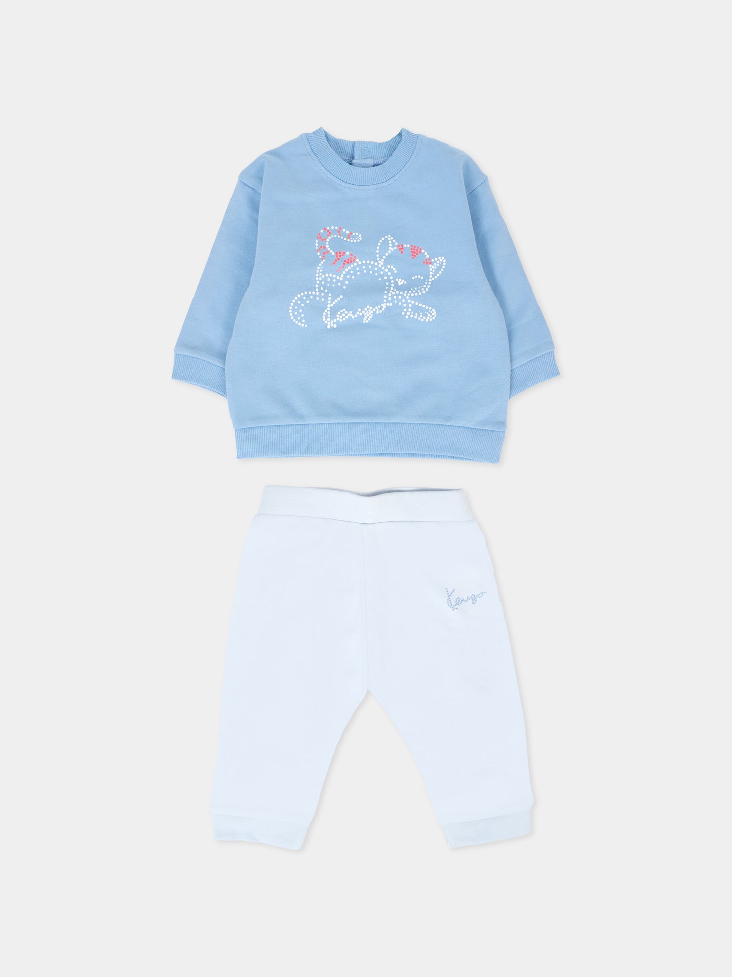 Completo azzurro per neonato con tigre,Kenzo Kids,K61242 77A