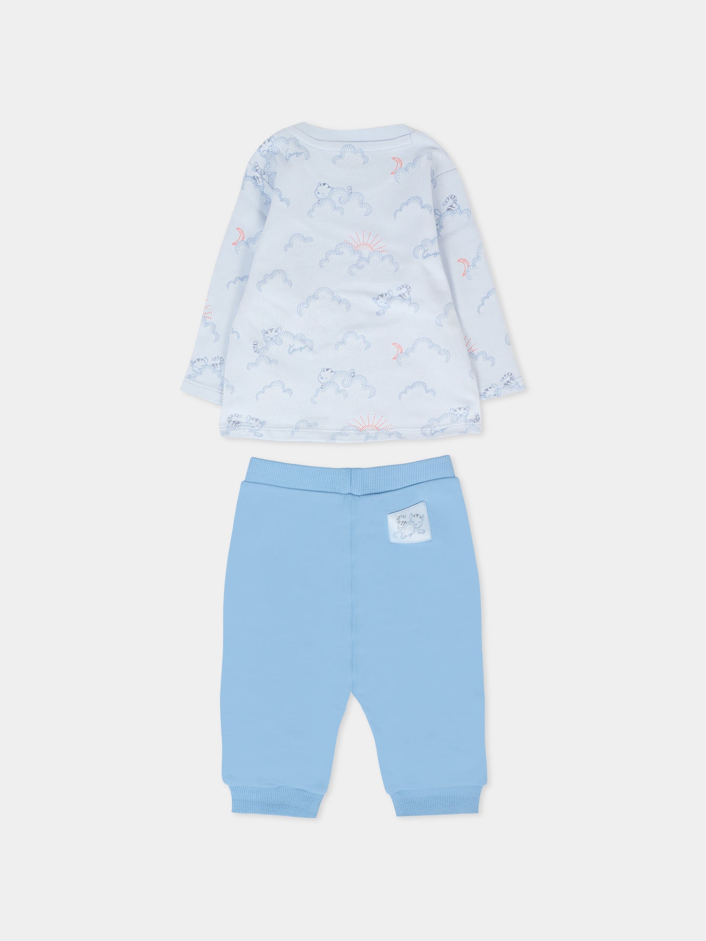 Completo azzurro per neonato con tigre all over,Kenzo Kids,K61244 771
