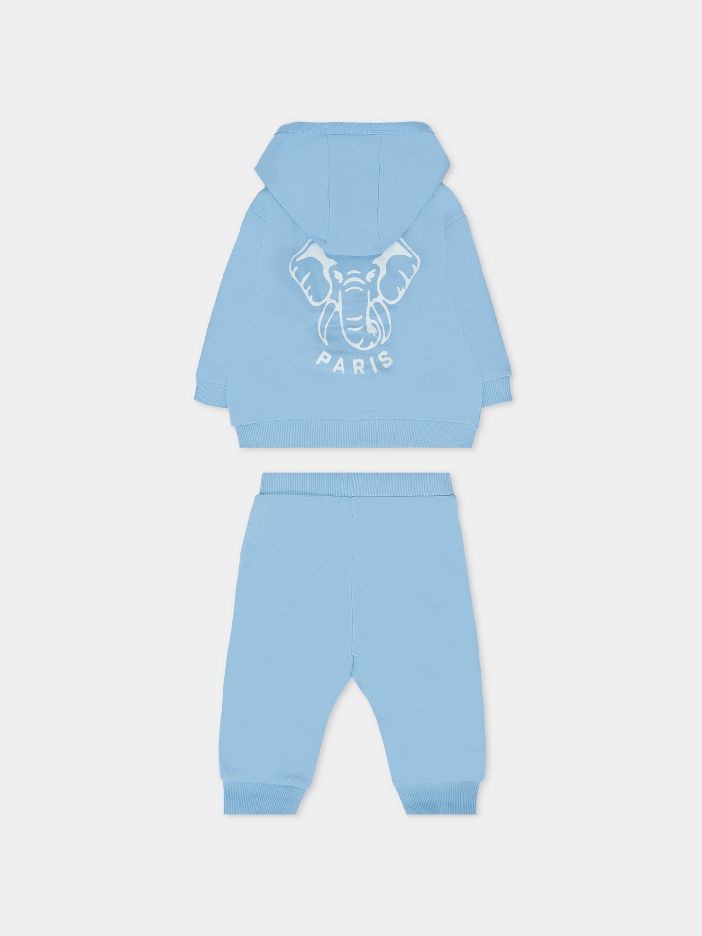 Completo blu per neonato con elefante,Kenzo Kids,K61252 77A