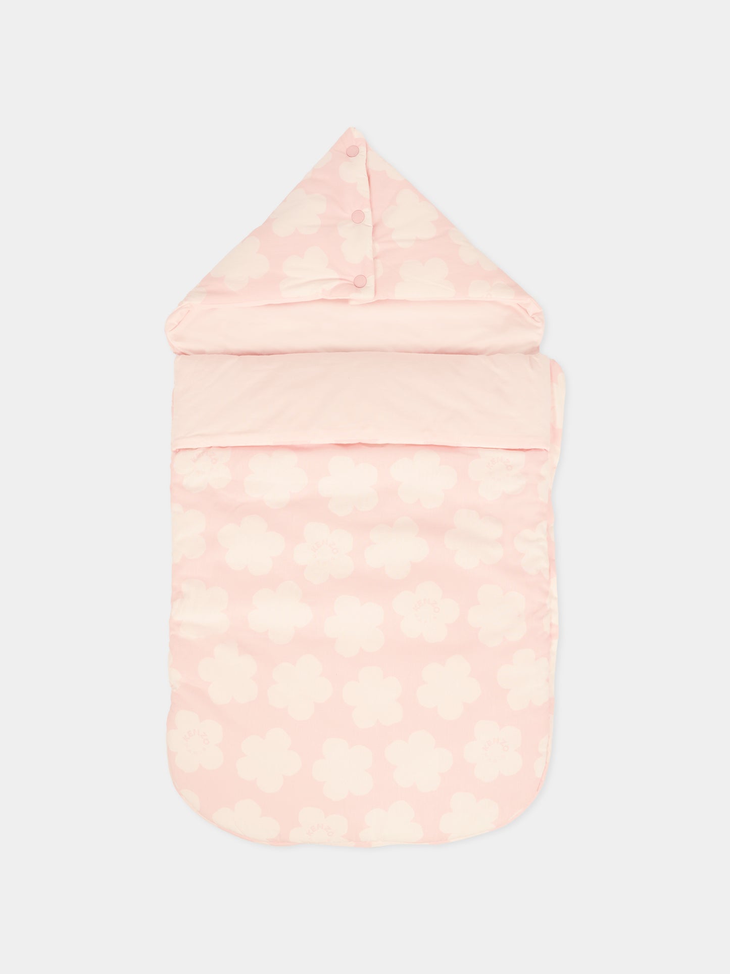 Sacco nanna rosa per neonata con fiori all over,Kenzo Kids,K61254 46T