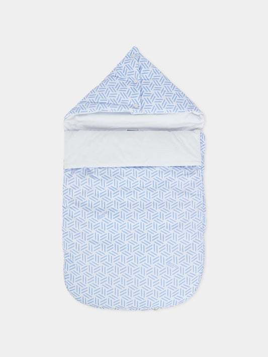 Sacco nanna azzurro per neonato con motivo geometrico,Kenzo Kids,K61254 771