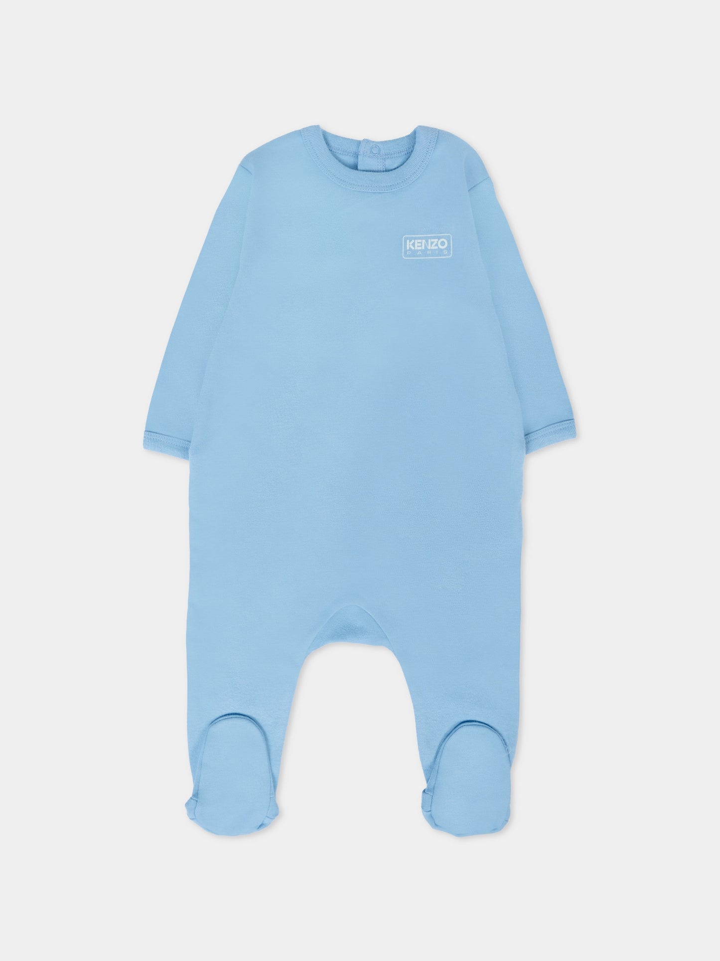 Set tutina azzurro per neonato con motivo geometrico,Kenzo Kids,K61256 77A