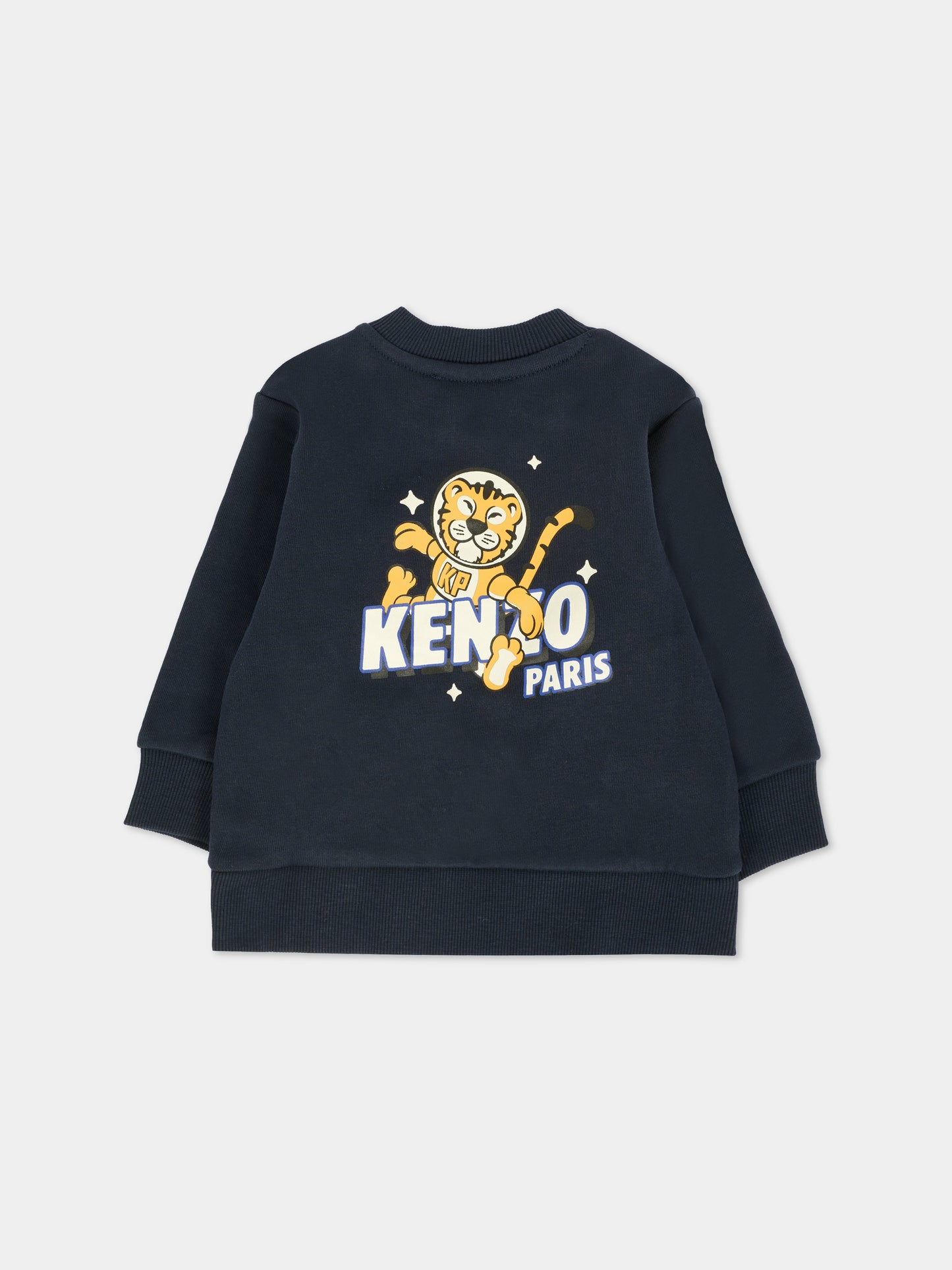 Felpa blu per neonato con tigre,Kenzo Kids,K61293 845