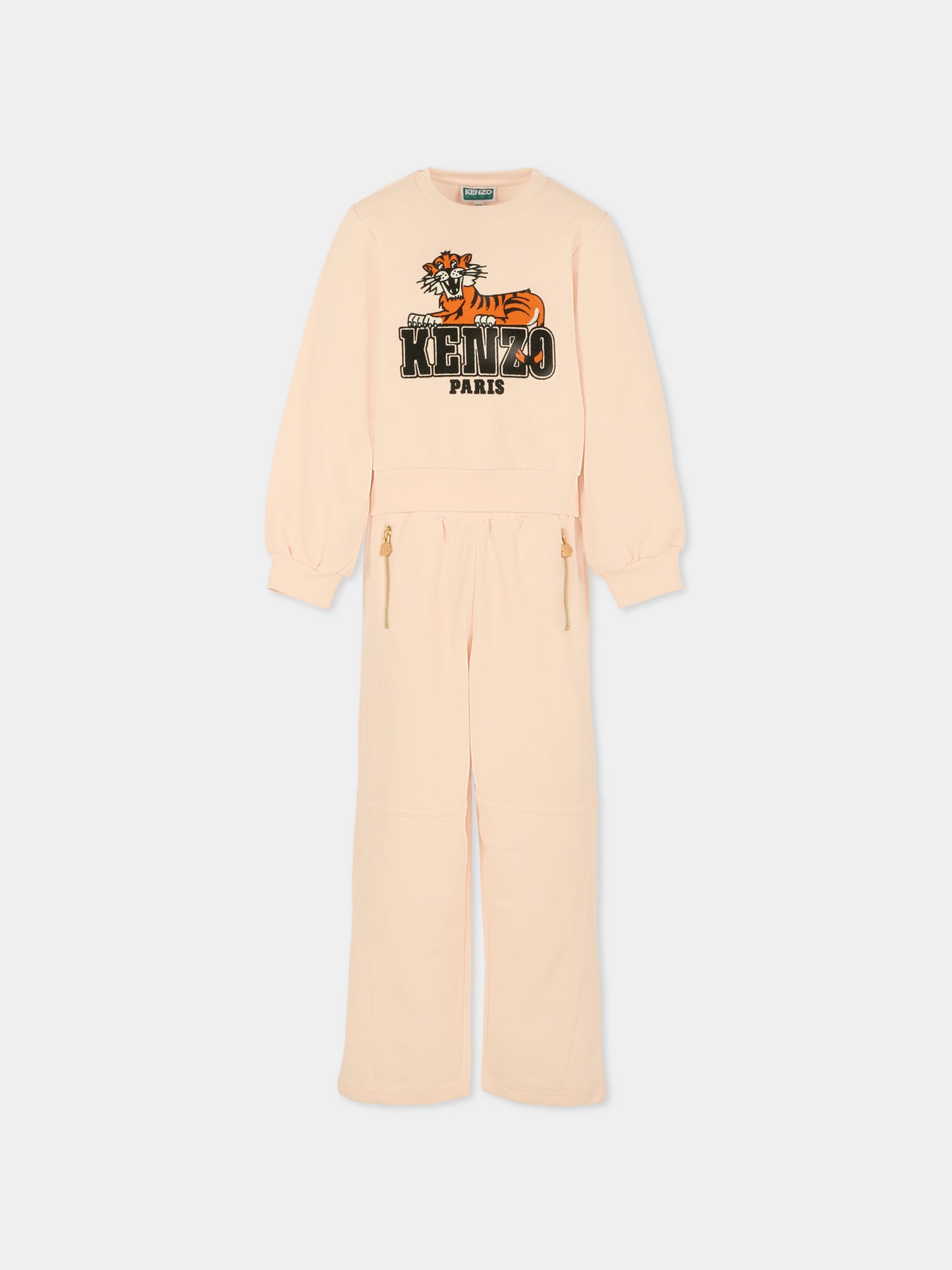 Completo rosa per bambina con tigre,Kenzo Kids,K61335 46M