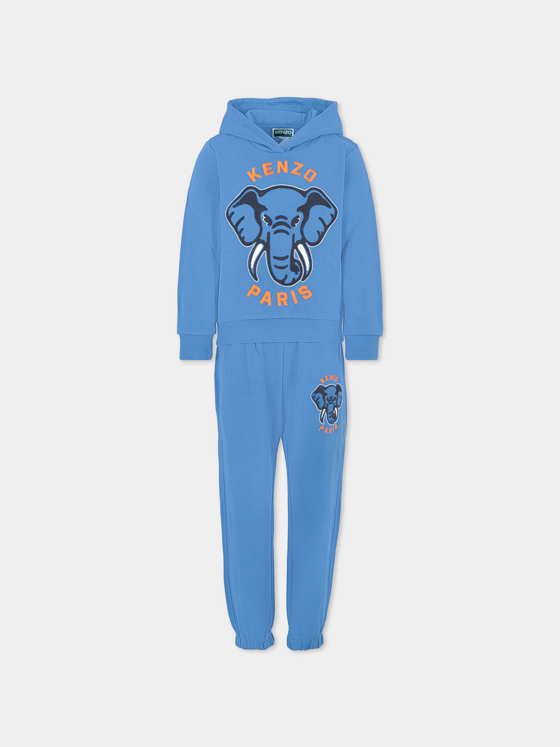 Completo blu per bambino con elefante,Kenzo Kids,K61413 780