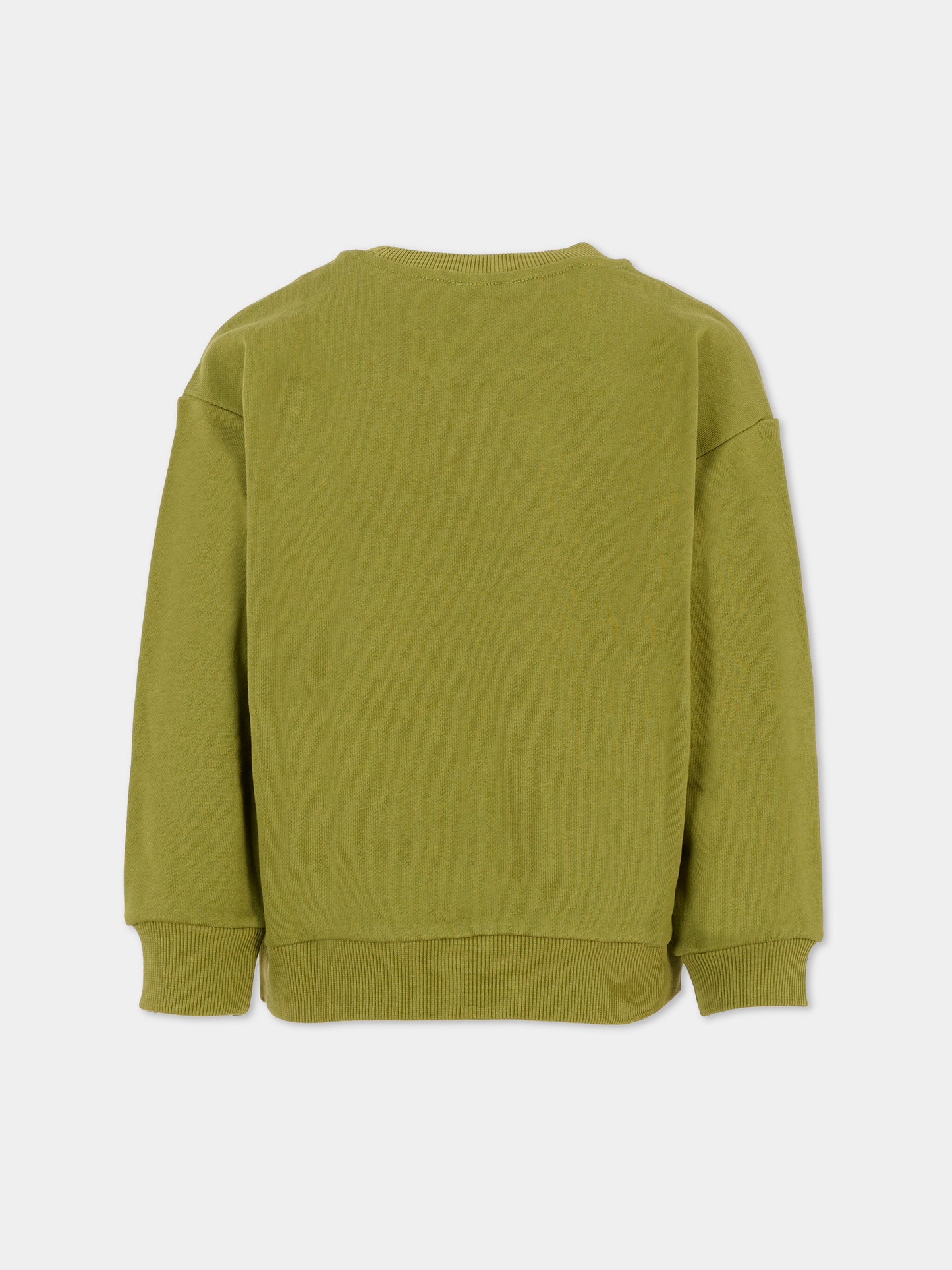 Felpa verde per bambino con Lucky Tiger,Kenzo Kids,K61432 64T