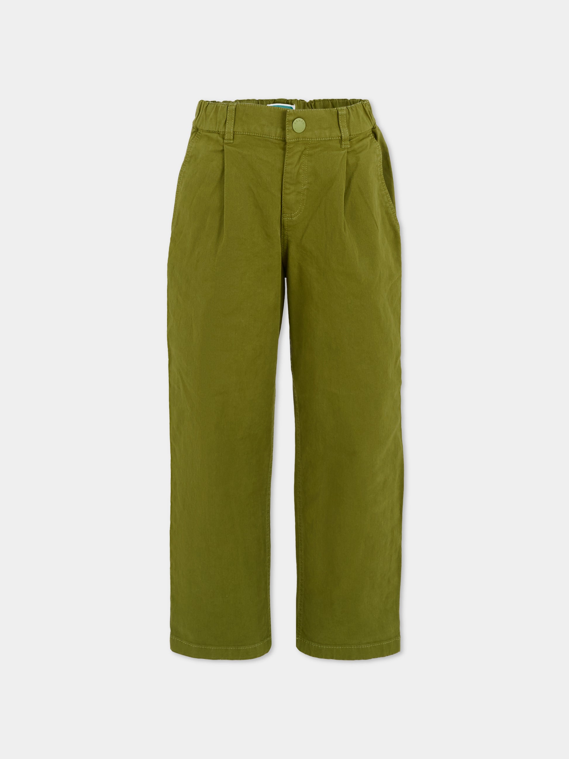 Pantaloni verdi per bambino con logo,Kenzo Kids,K61439 64T