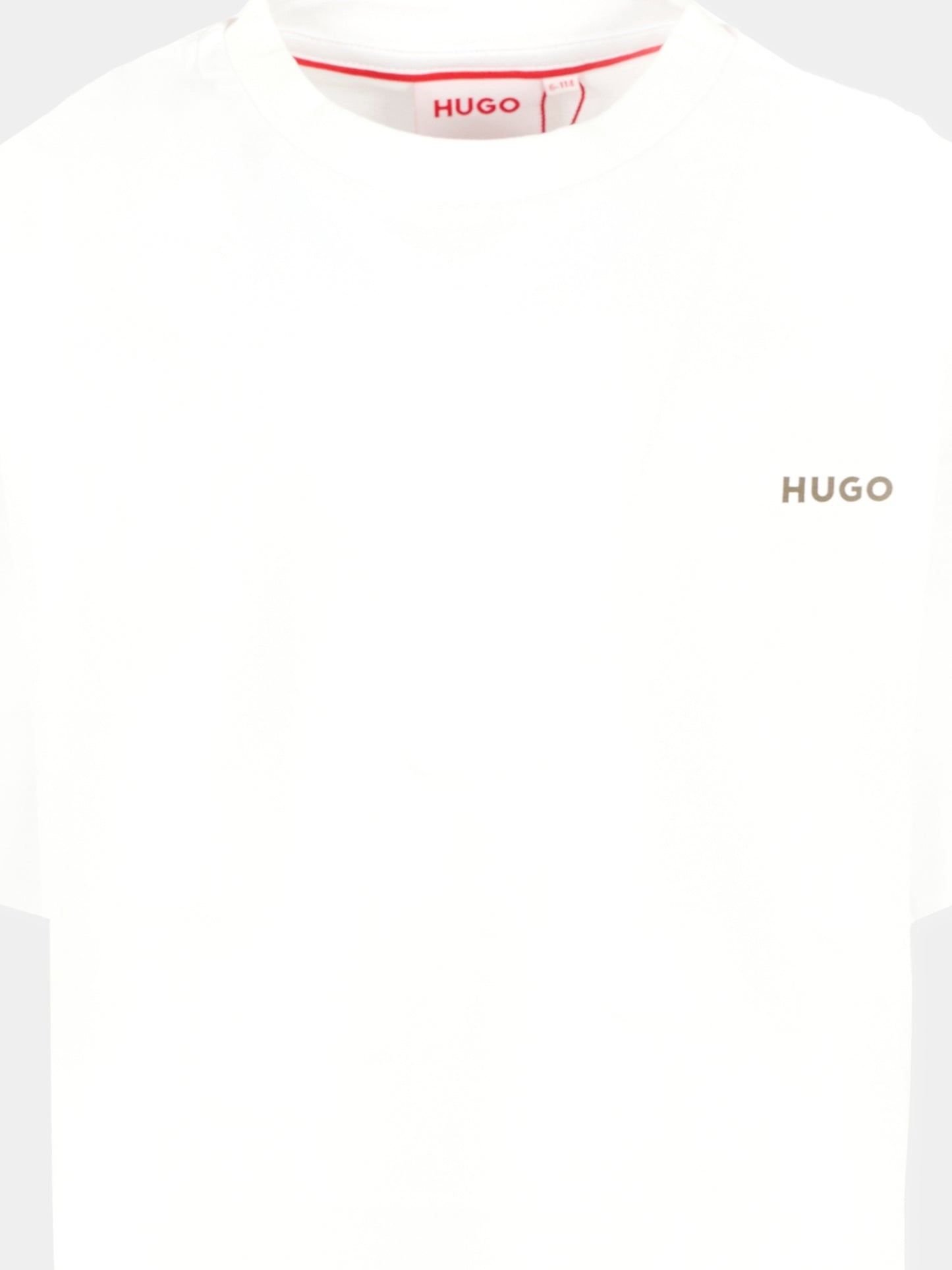 T-shirt bianca per bambino con logo,Hugo,G00444 10P