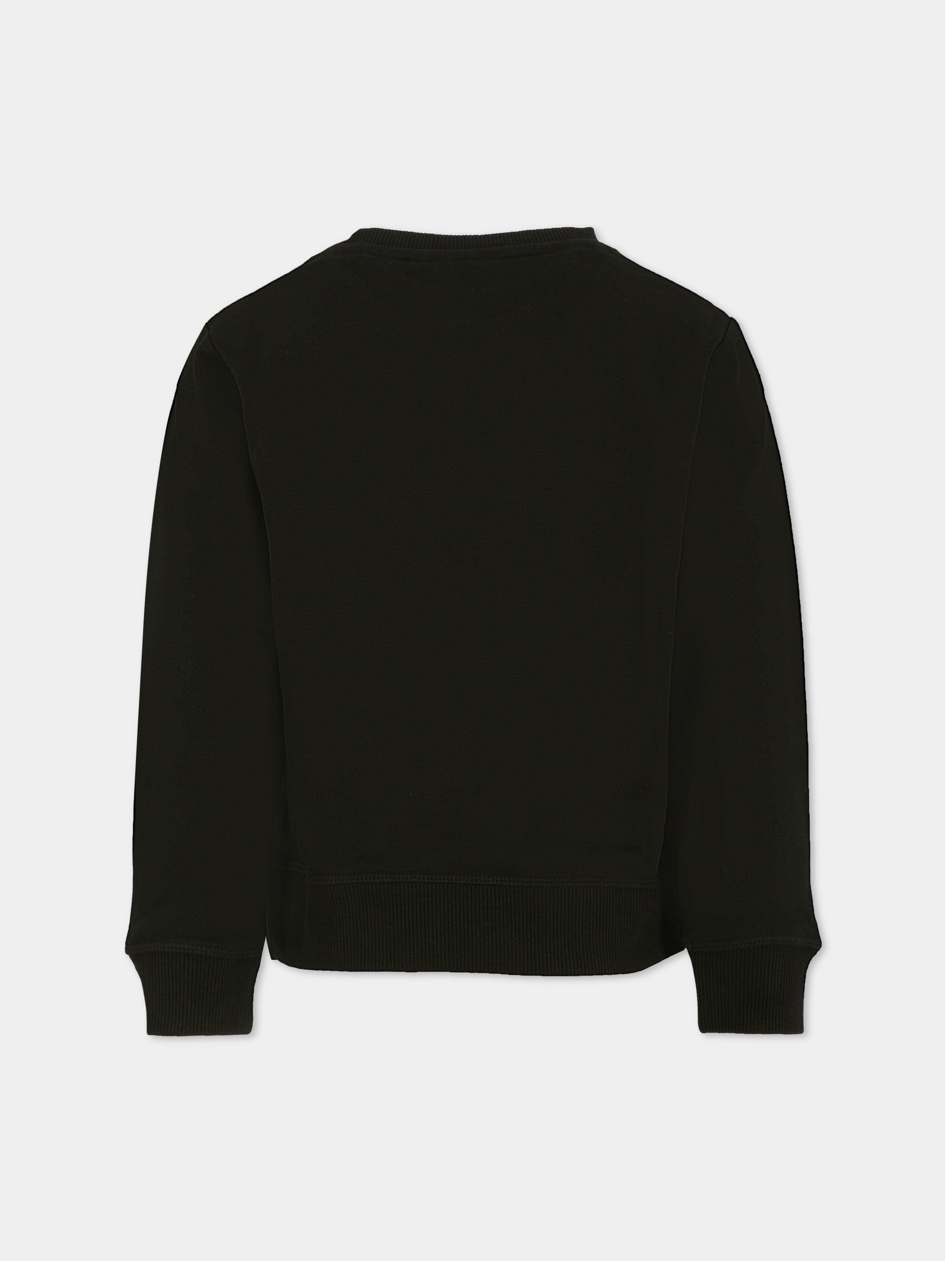 Felpa nera per bambino con logo bianco,Hugo,G00447 09B