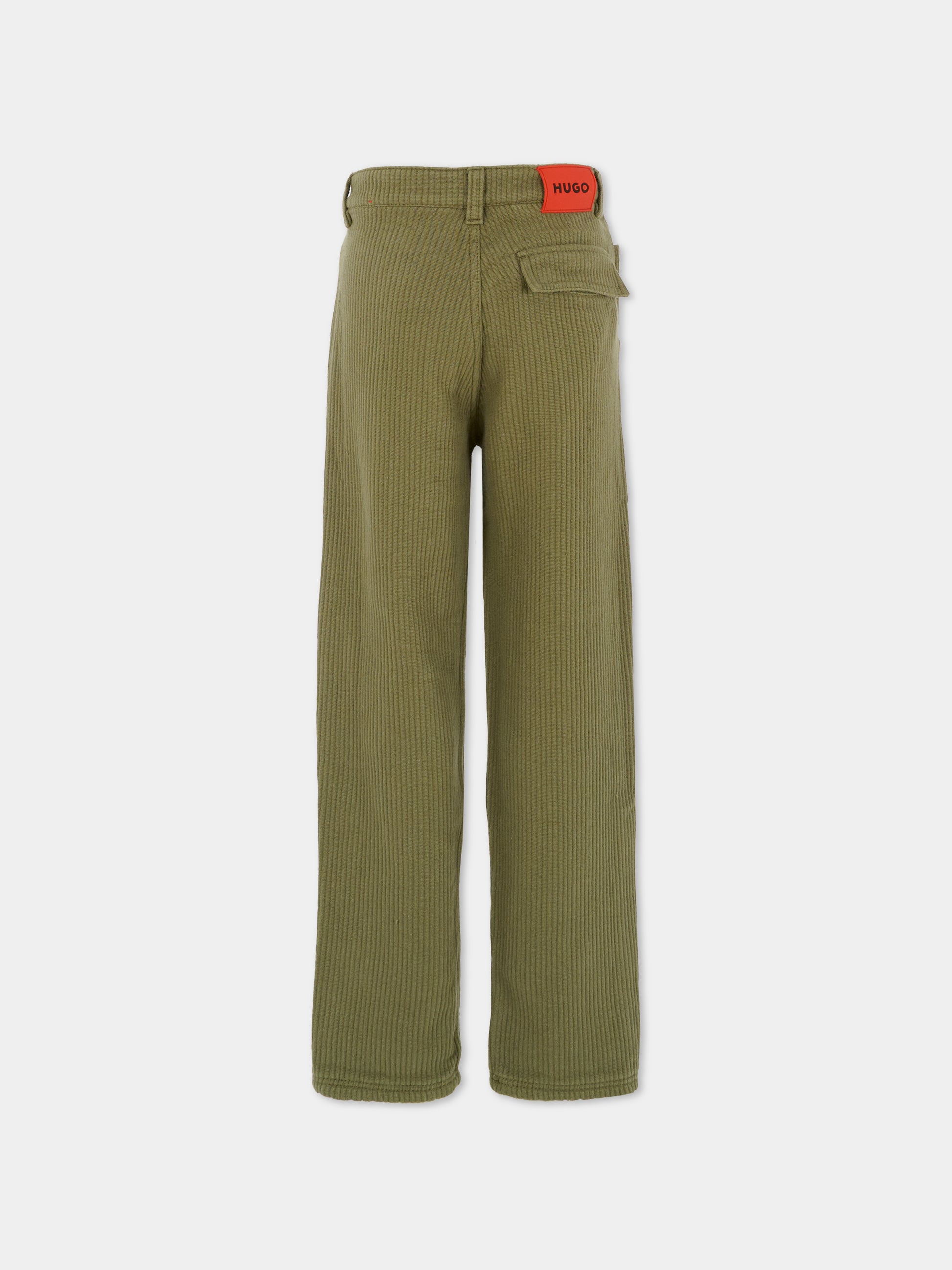 Pantaloni verdi per bambino con logo,Hugo,G00469 65F