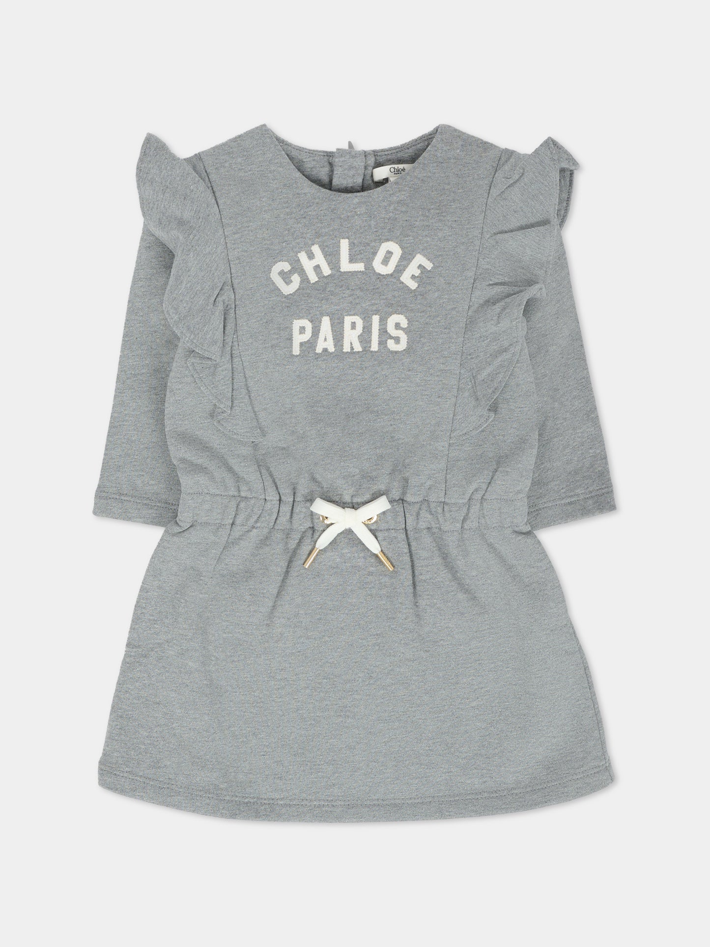 Vestito grigio per neonata con logo,Chloé Kids,C20712 A46