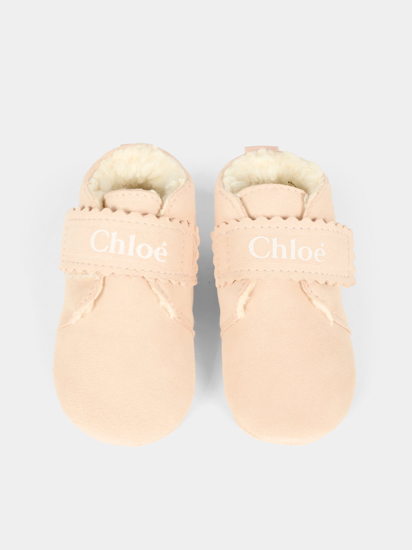 Set tutina rosa per neonata con logo ricamato,Chloé Kids,C20762 244