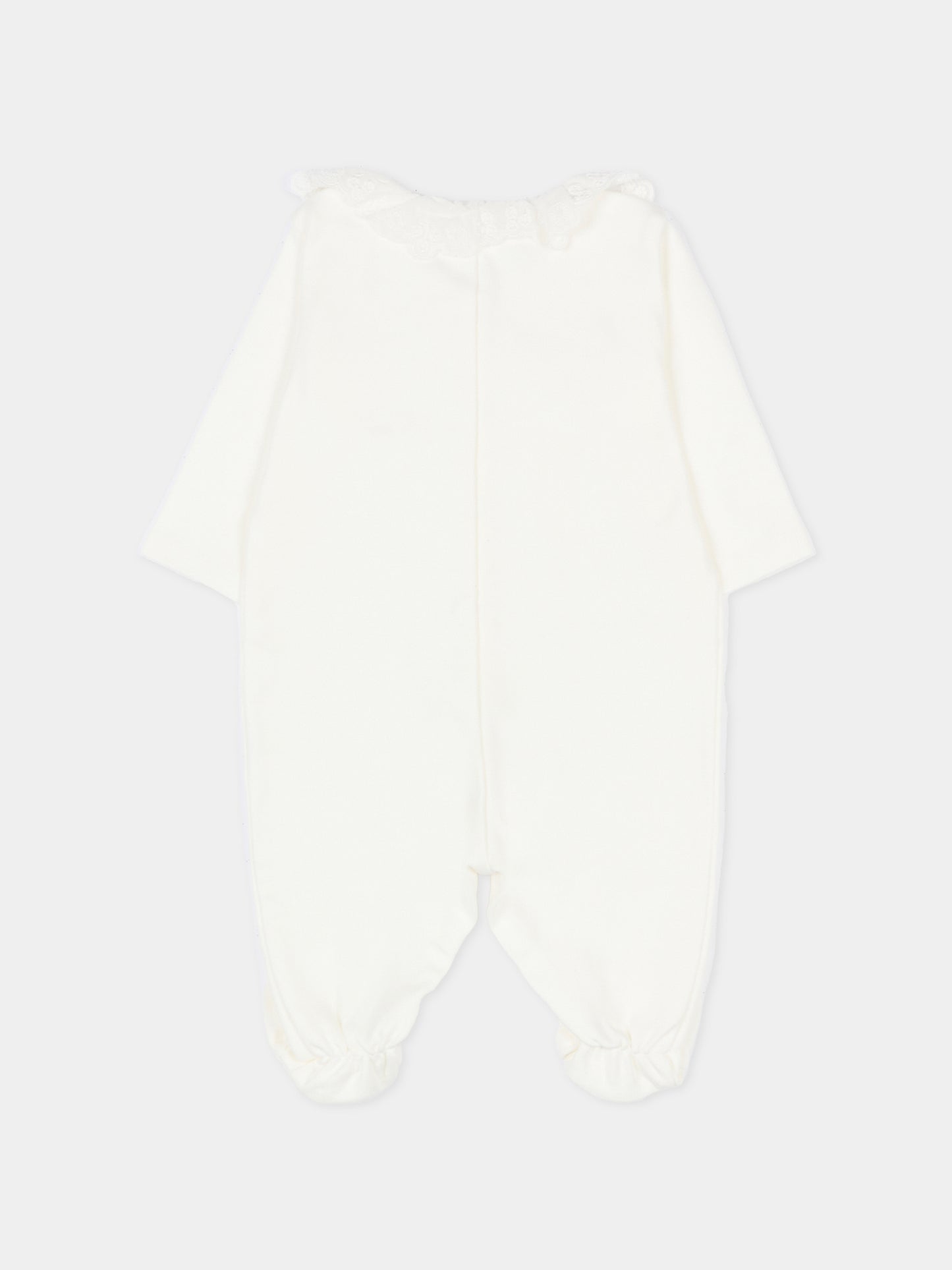 Set tutina avorio per neonata con logo,Chloé Kids,C20776 117