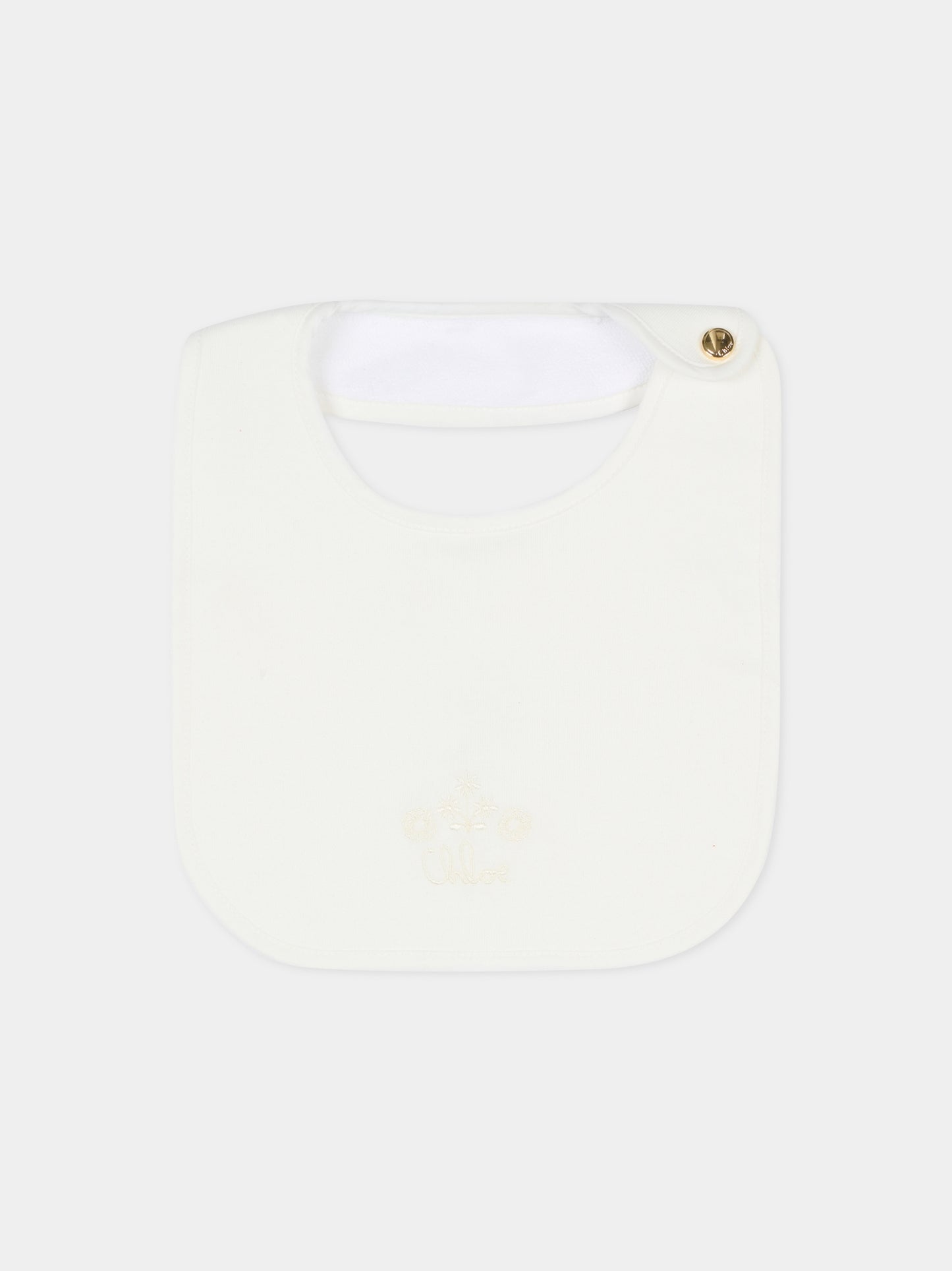 Set tutina avorio per neonata con logo,Chloé Kids,C20776 117