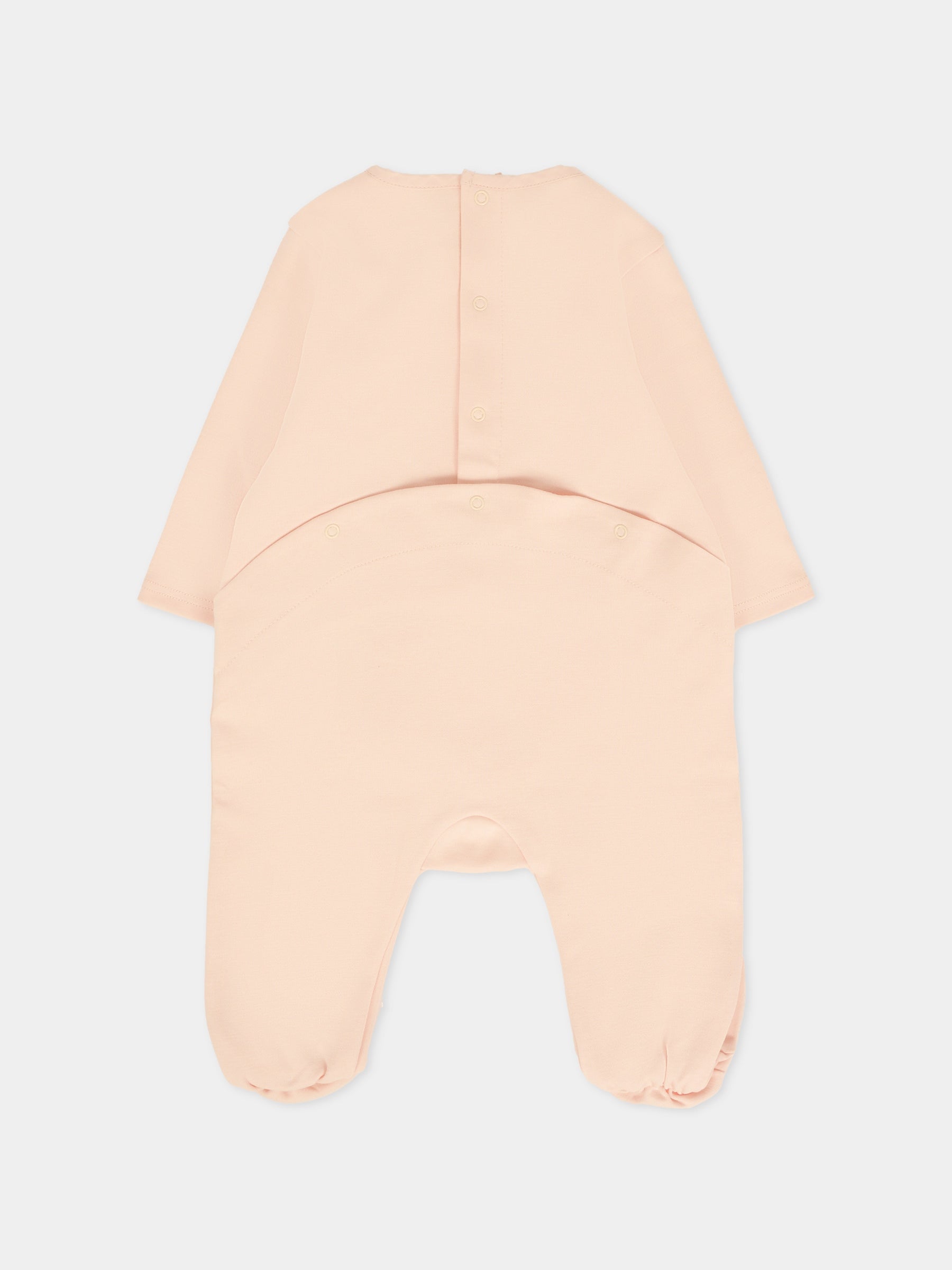 Set tutina rosa per neonata con logo ricamato,Chloé Kids,C20777 45Q