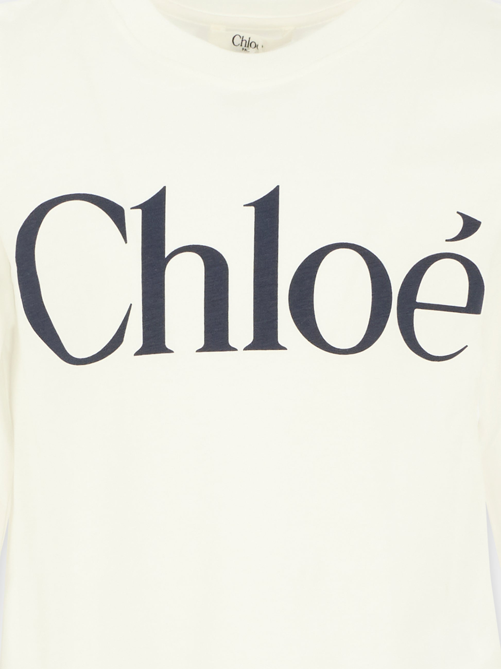T-shirt bianca per bambina con logo,Chloé Kids,C20650 117