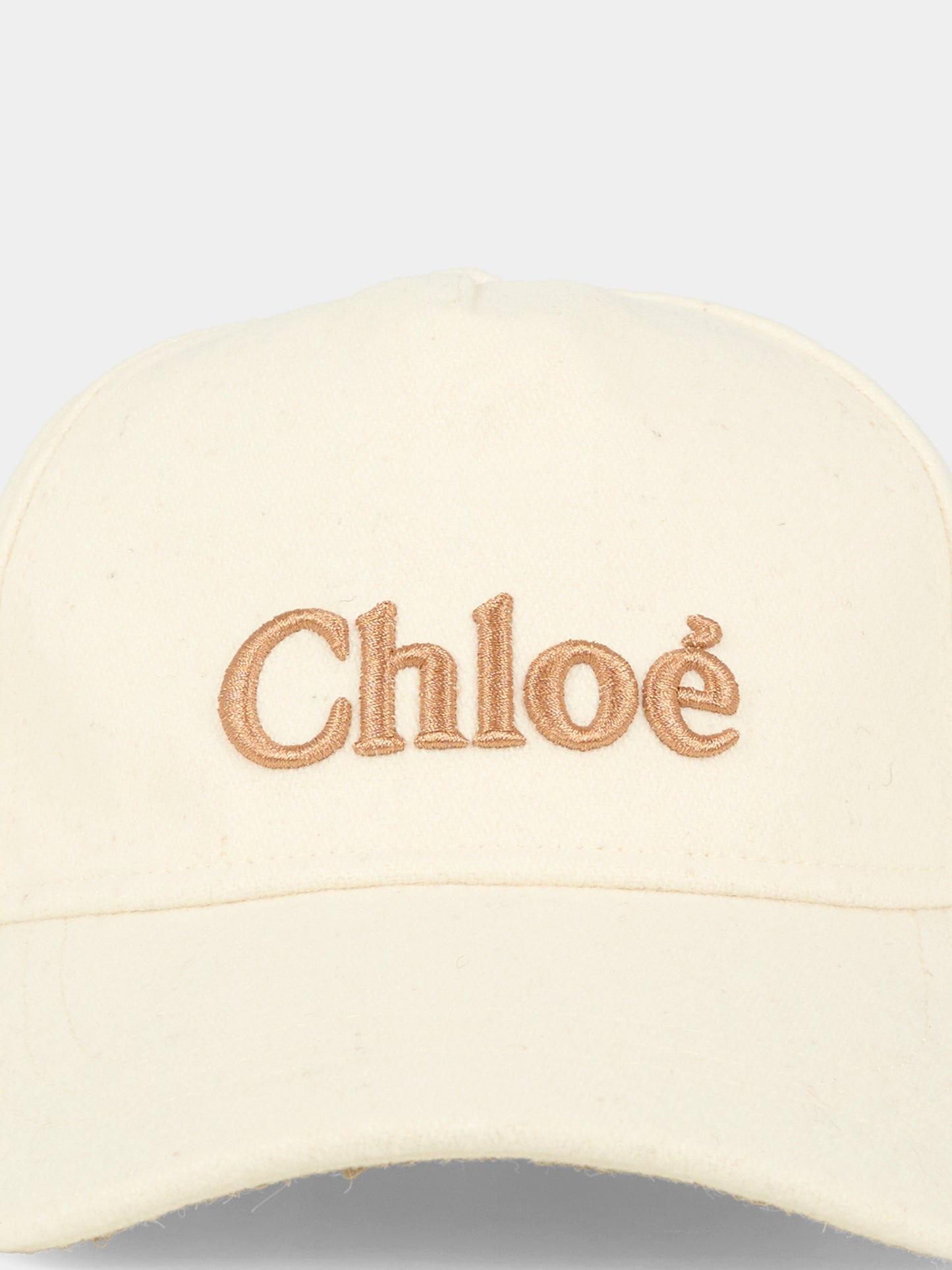 Cappello avorio per bambina con logo,Chloé Kids,C20681 148