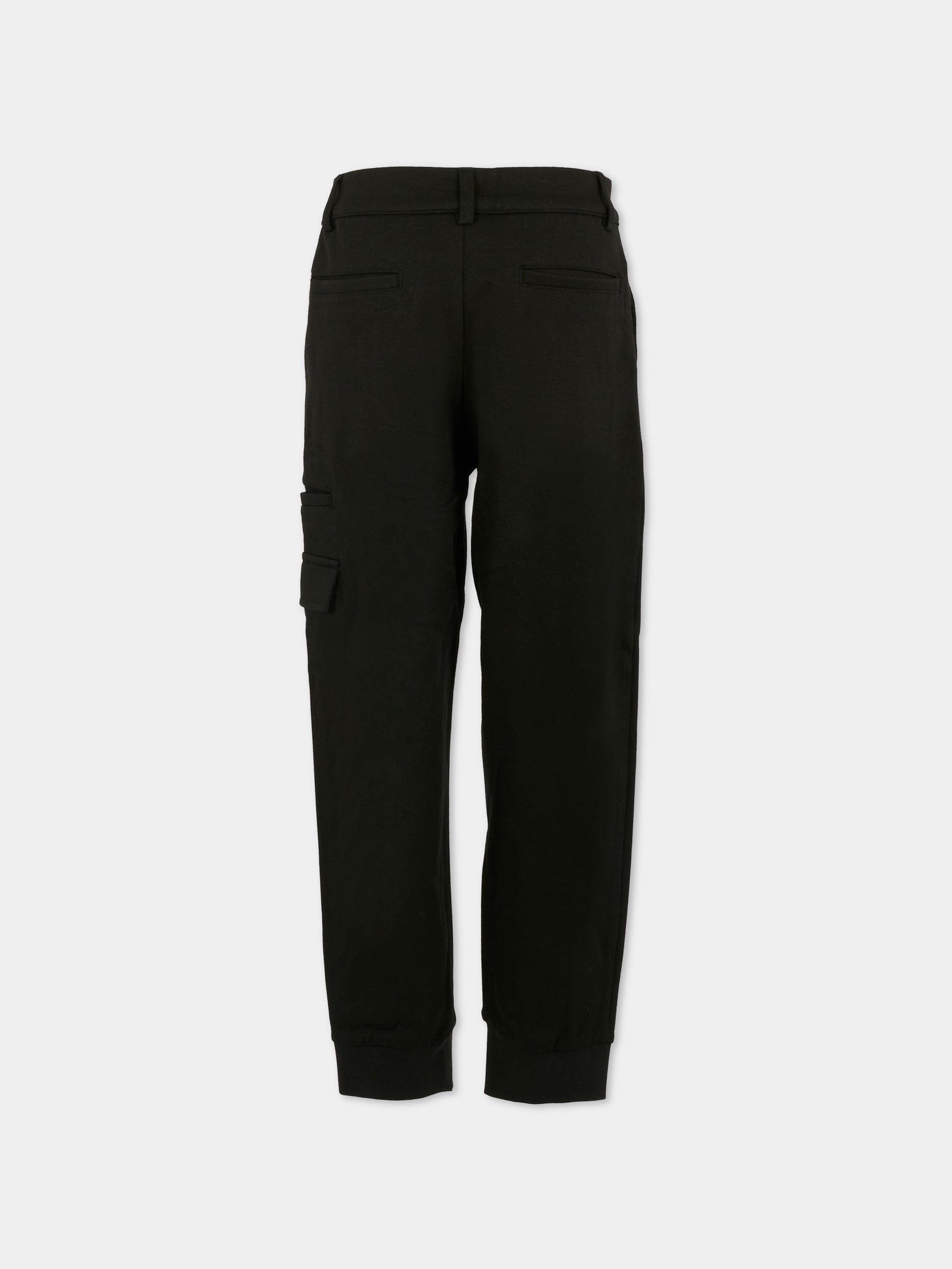 Pantaloni neri per bambino con logo,Boss,J52296 09B